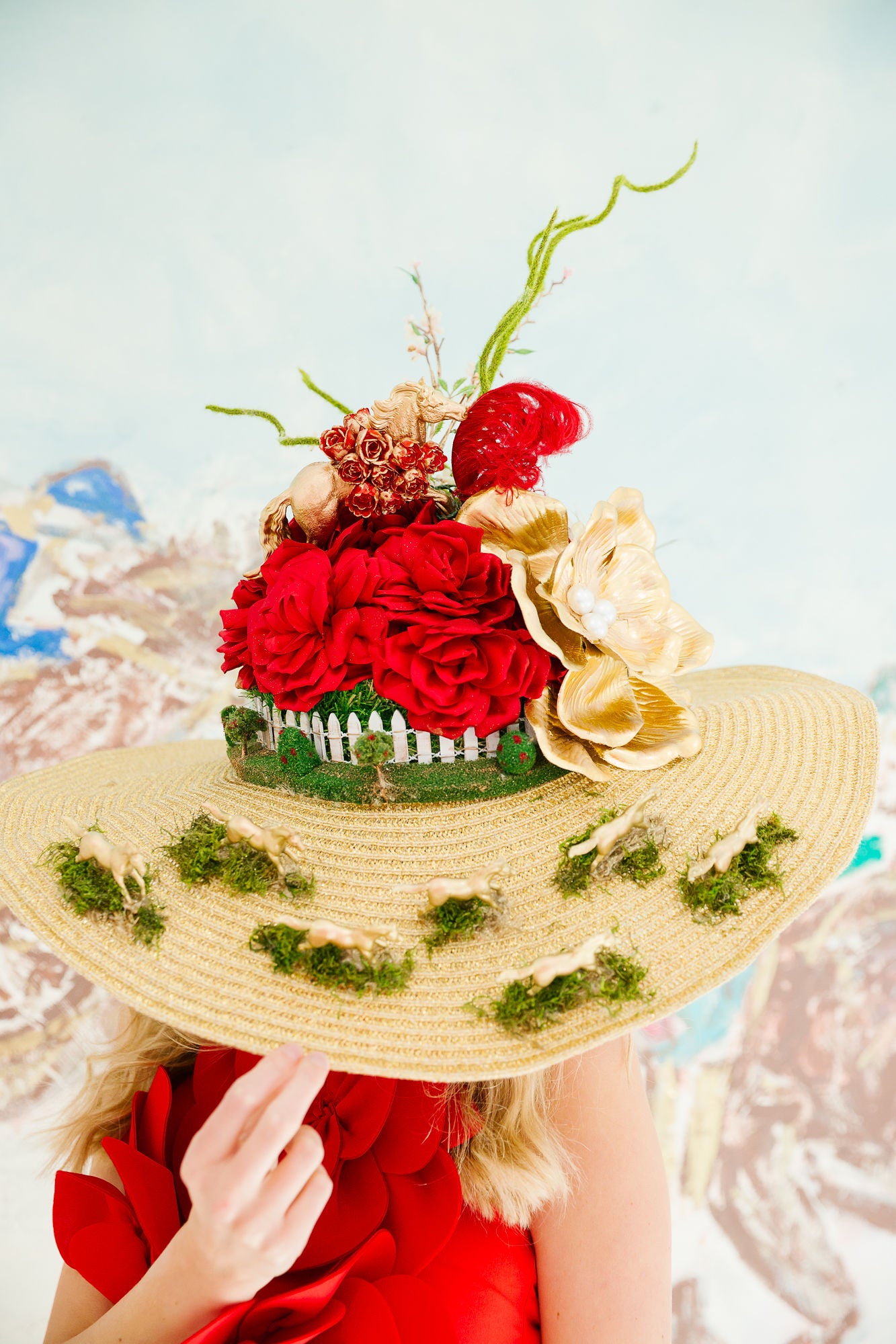GLORY AT THE GRANDSTAND SUN HAT (ONE OF A KIND) RANCHER HAT Judith March