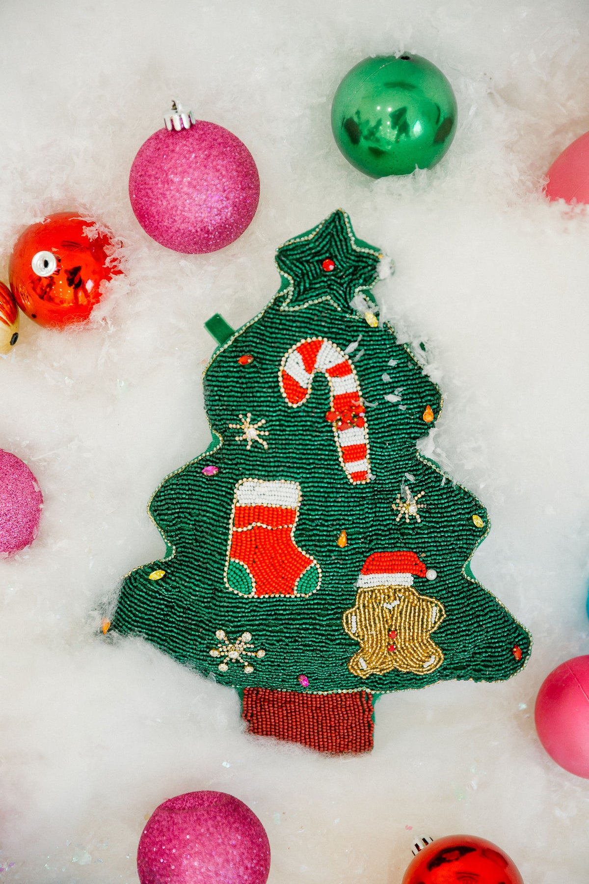 CHRISTMAS TREE BEADED PURSE PURSE Judith March
