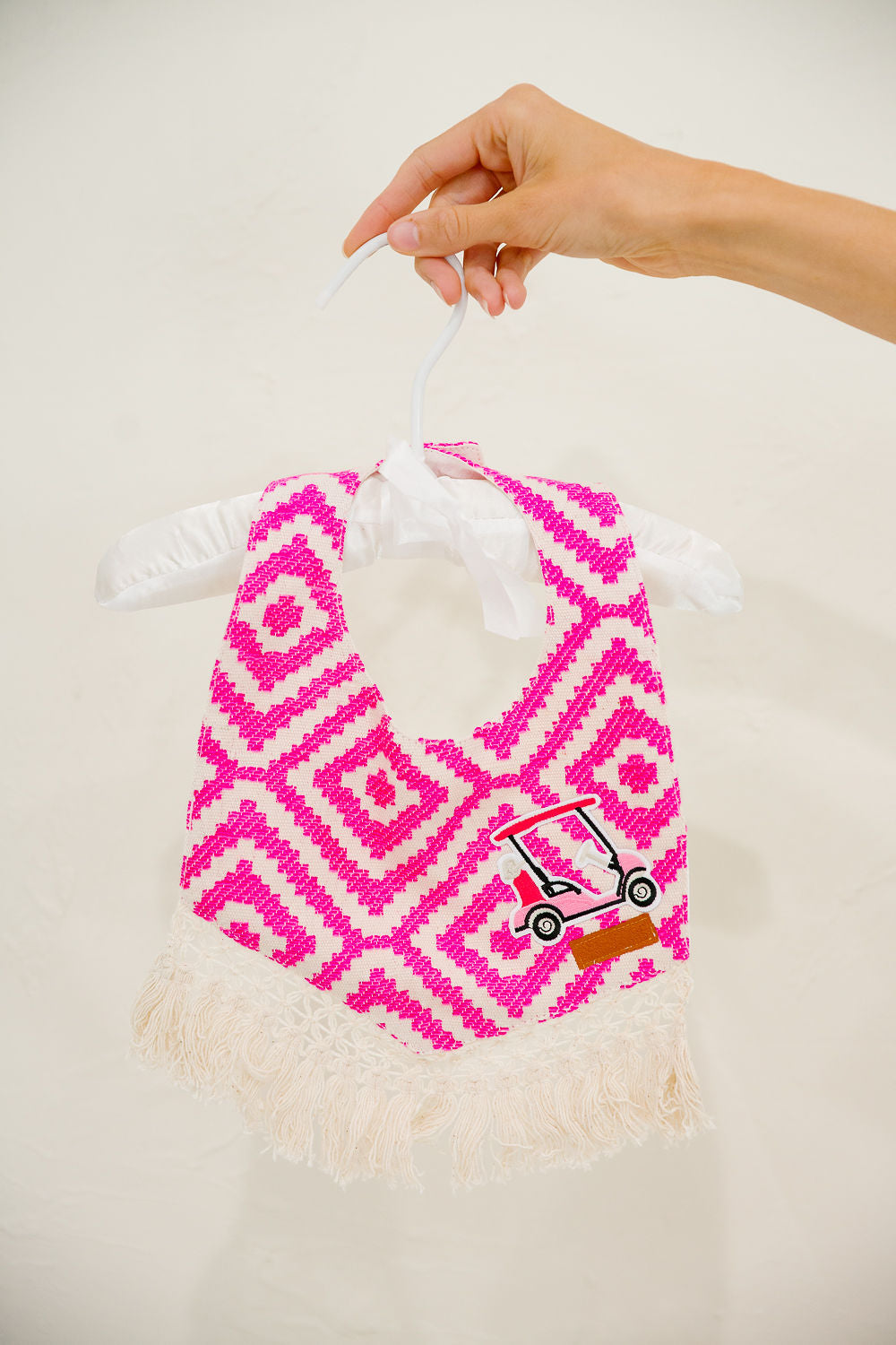**MINI KIDS GOLF CART PINK AZTEC BIB - ONE SIZE BIB Judith March
