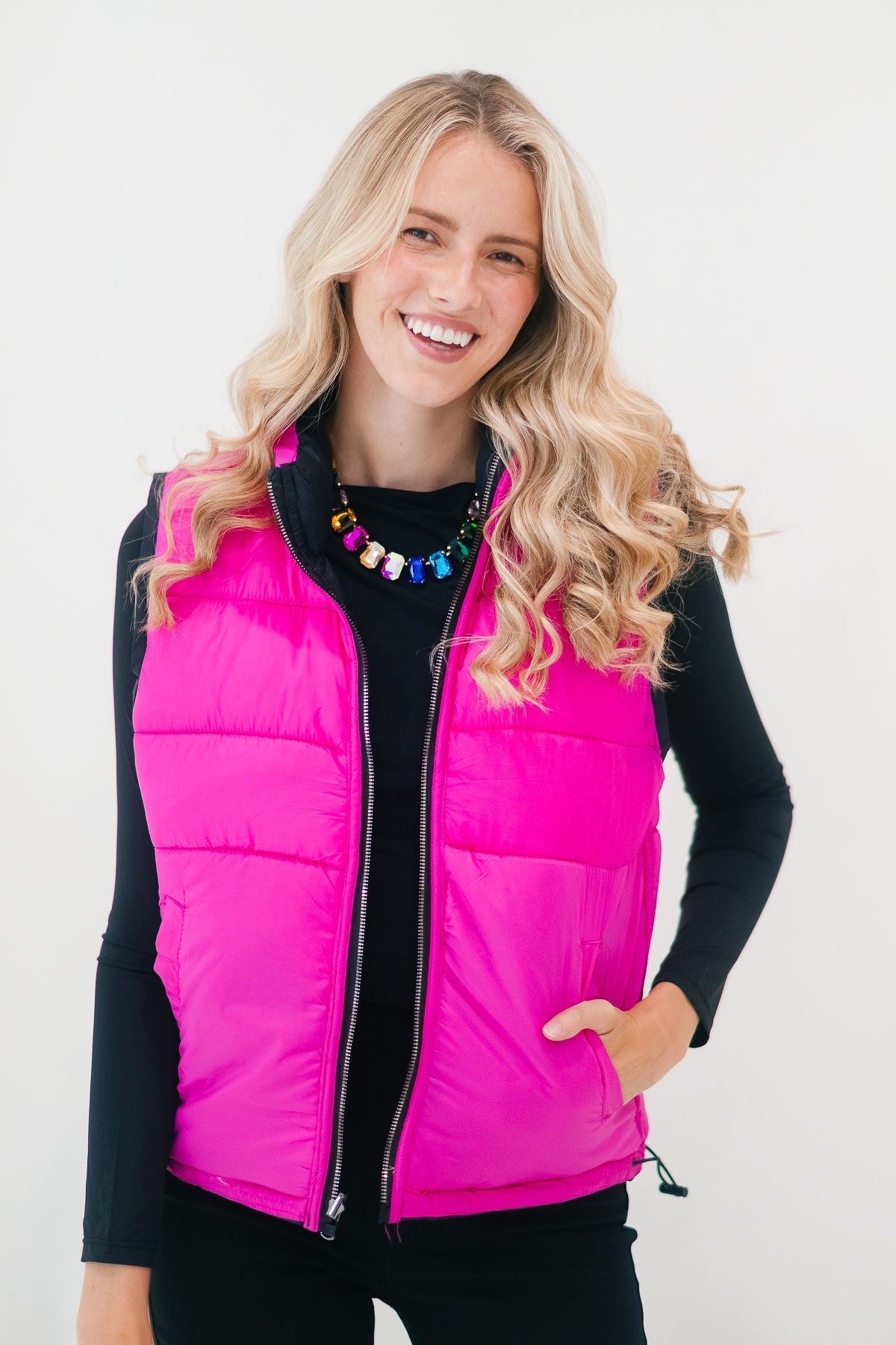 COLORFUL TURKEY PINK REVERSIBLE VEST VEST Judith March