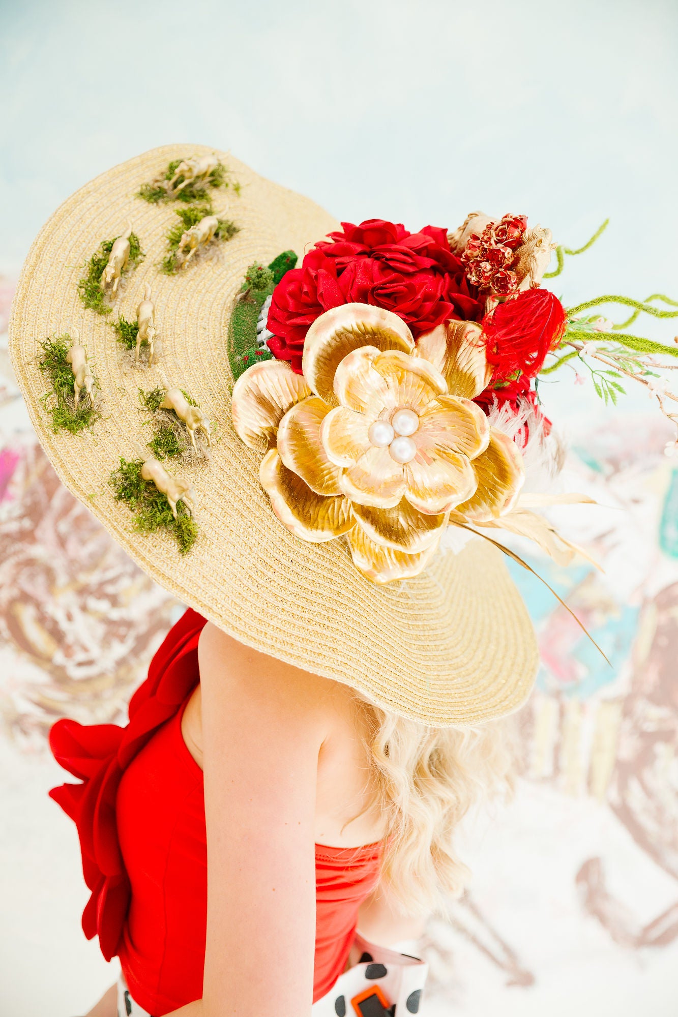 GLORY AT THE GRANDSTAND SUN HAT (ONE OF A KIND) RANCHER HAT Judith March