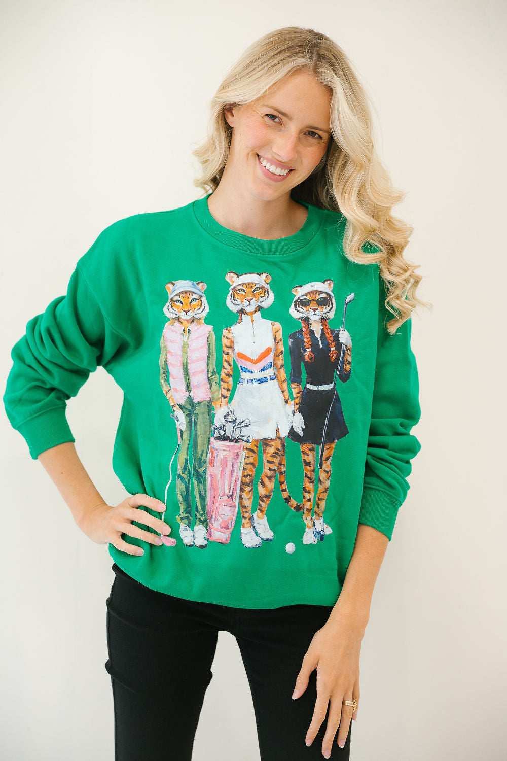 *GREEN GOLF TIGER TRIO PULLOVER - MEDIUM PULLOVER Judith March