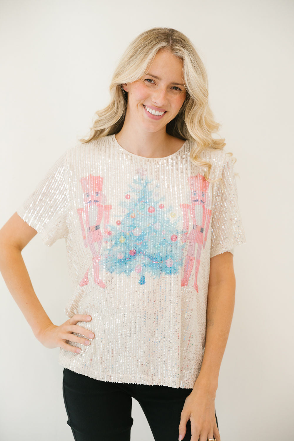*CREAM SEQUIN NUTCRACKER DUO TOP - MEDIUM TOP Judith March