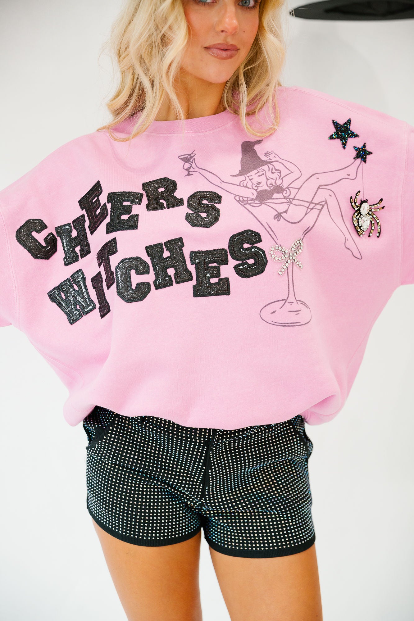 CHEERS WITCHES PINK PULLOVER PULLOVER Judith March