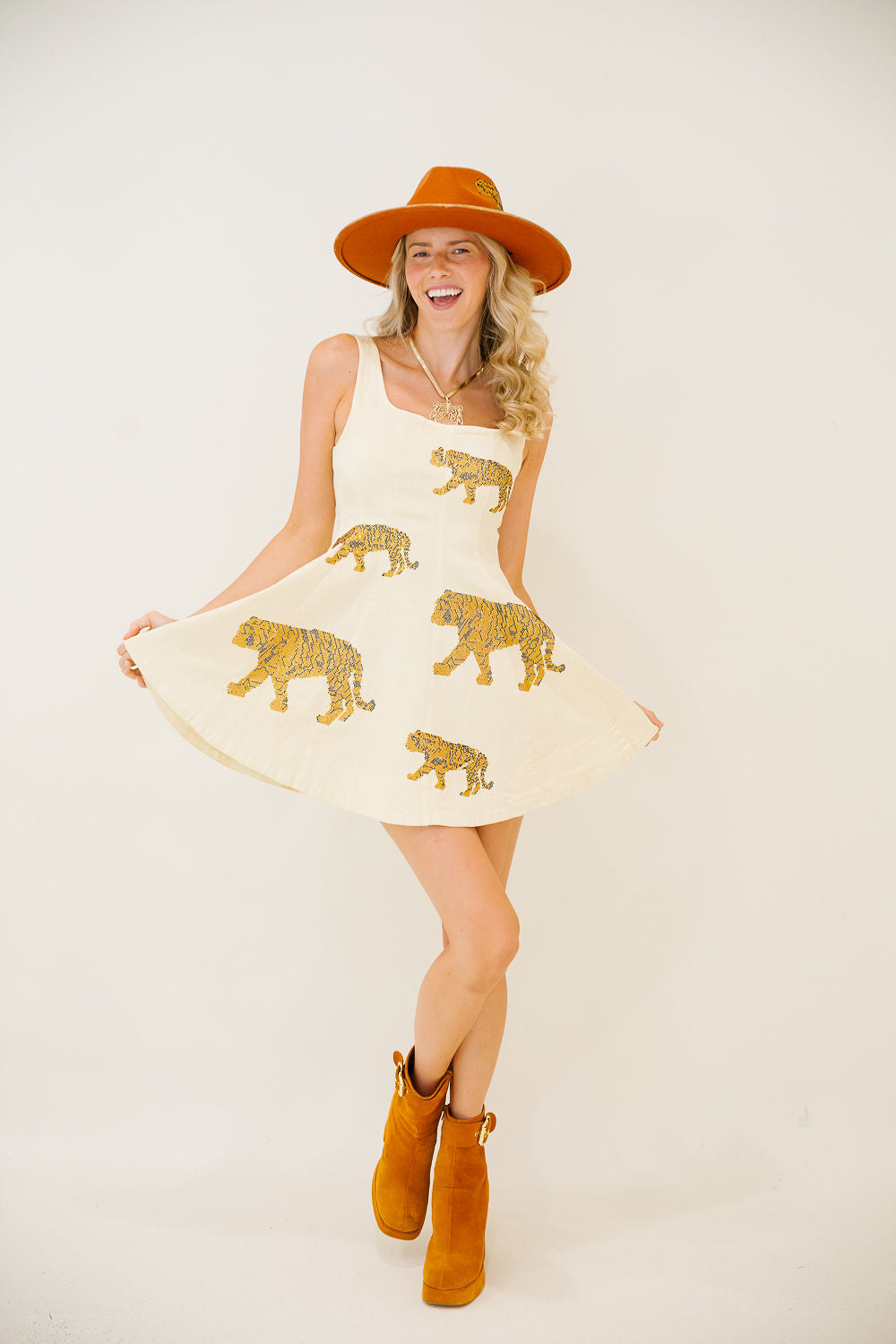 GOLDEN TIGER MINI DRESS DRESS Judith March