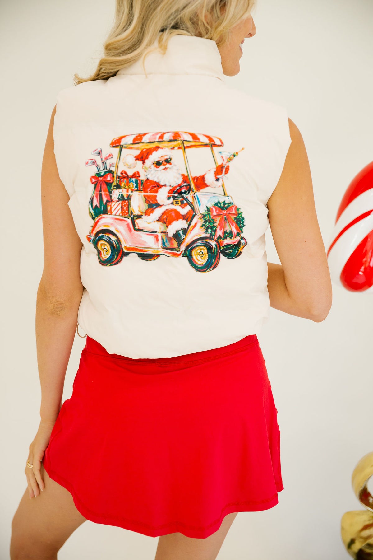 CHRISTMAS ON THE COURSE CREAM VEST VEST Judith March