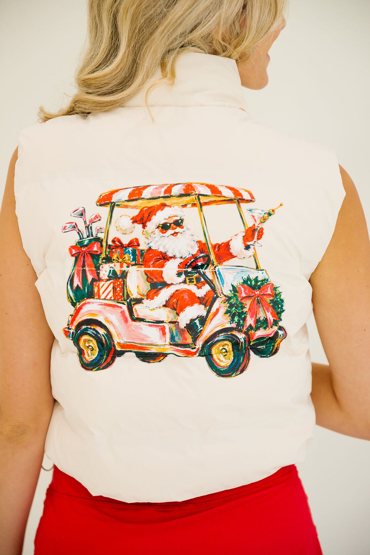 CHRISTMAS ON THE COURSE CREAM VEST VEST Judith March