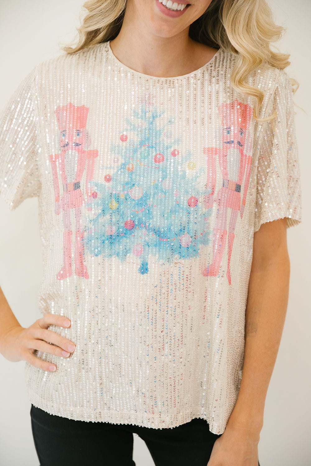 *CREAM SEQUIN NUTCRACKER DUO TOP - MEDIUM TOP Judith March