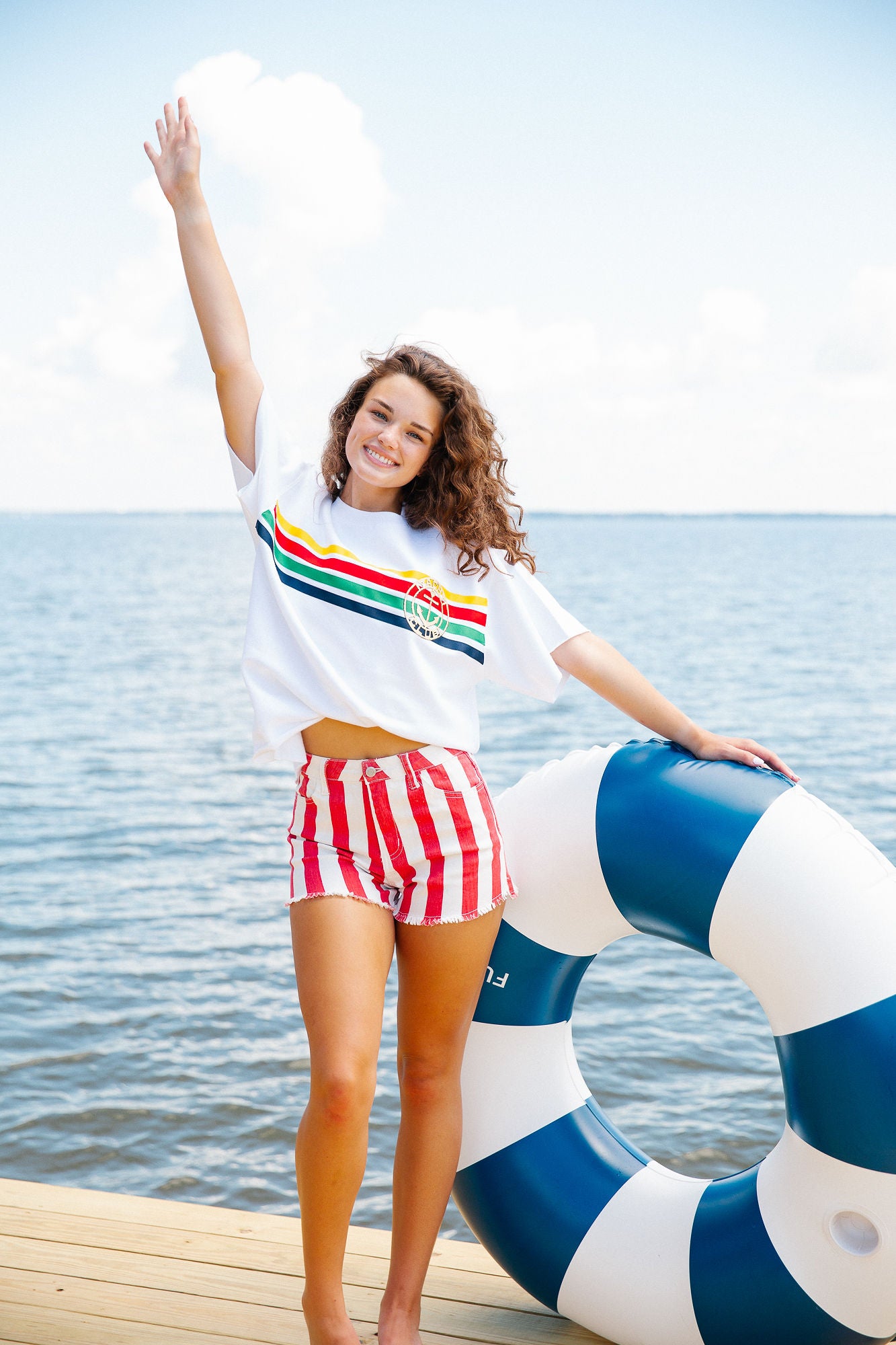 YACHT CLUB STRIPED SLEEVELESS PULLOVER PULLOVER Judith March