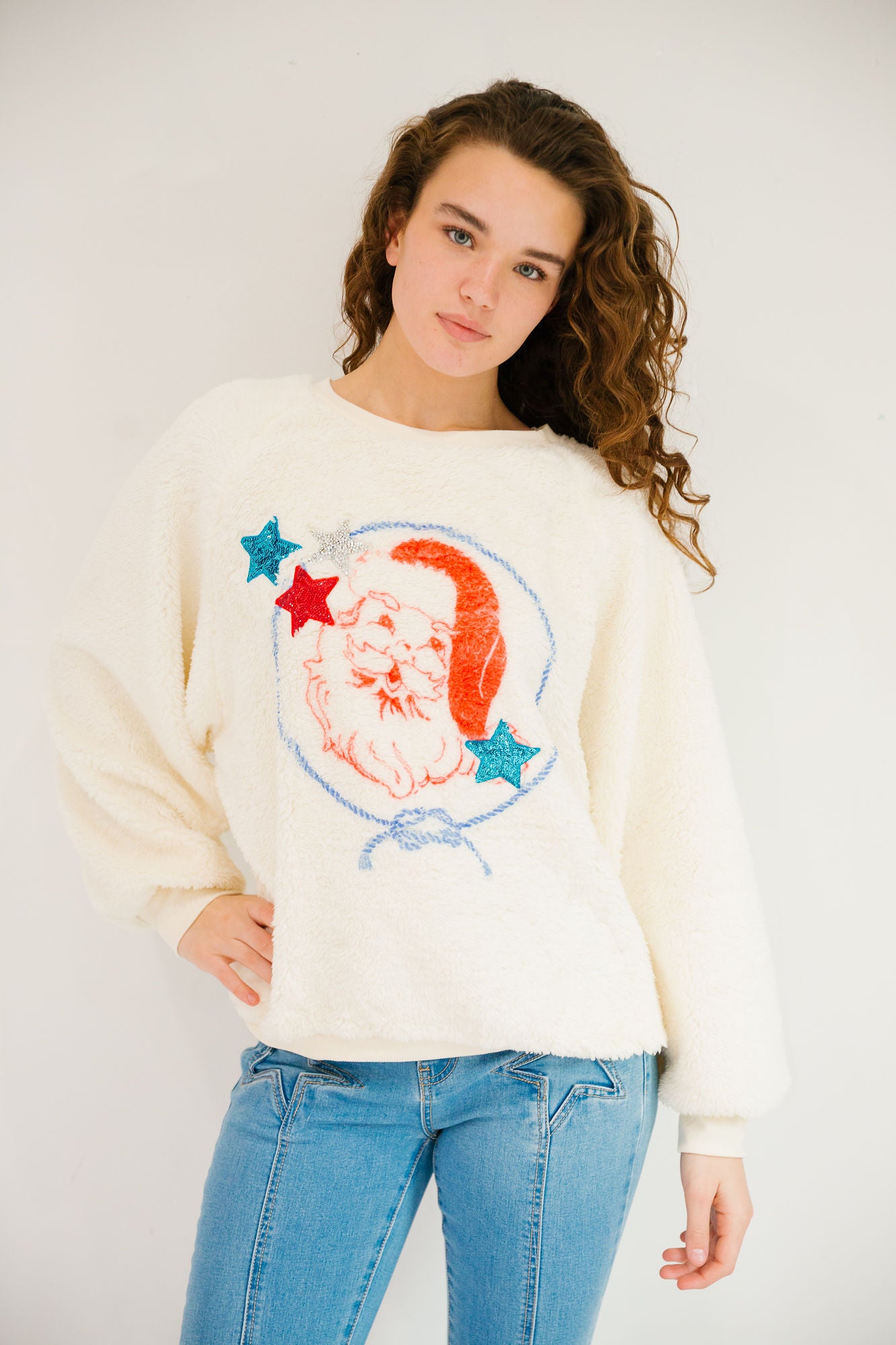 *SANTA ROPE SHERPA PULLOVER - LARGE PULLOVER Judith March