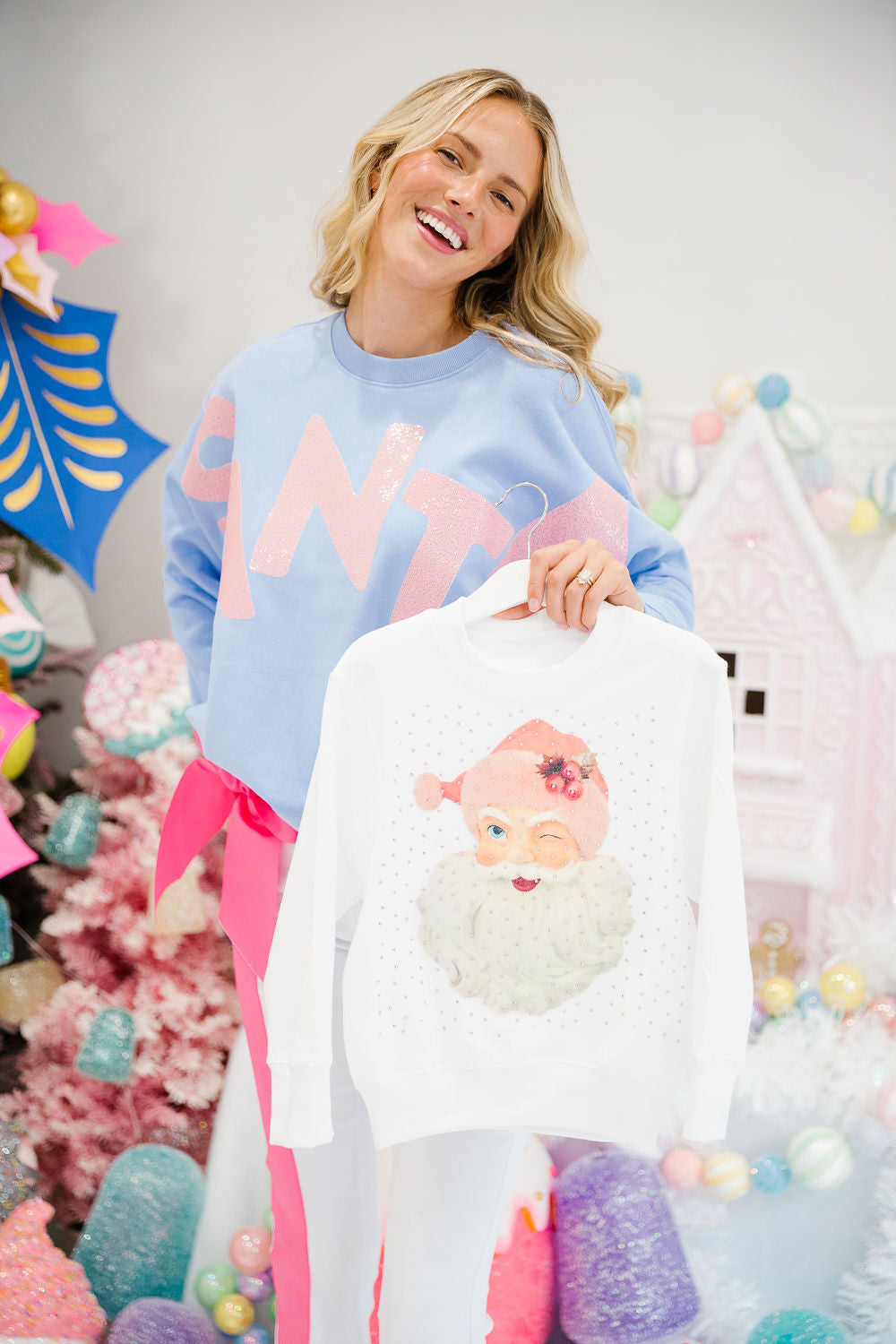 MINI KIDS SANTA'S FAVORITE WHITE PULLOVER PULLOVER Judith March