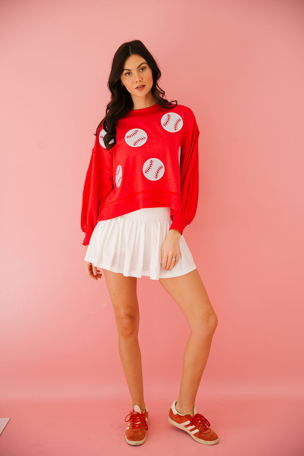 BASEBALL PATCH RED PULLOVER pullover Judith March
