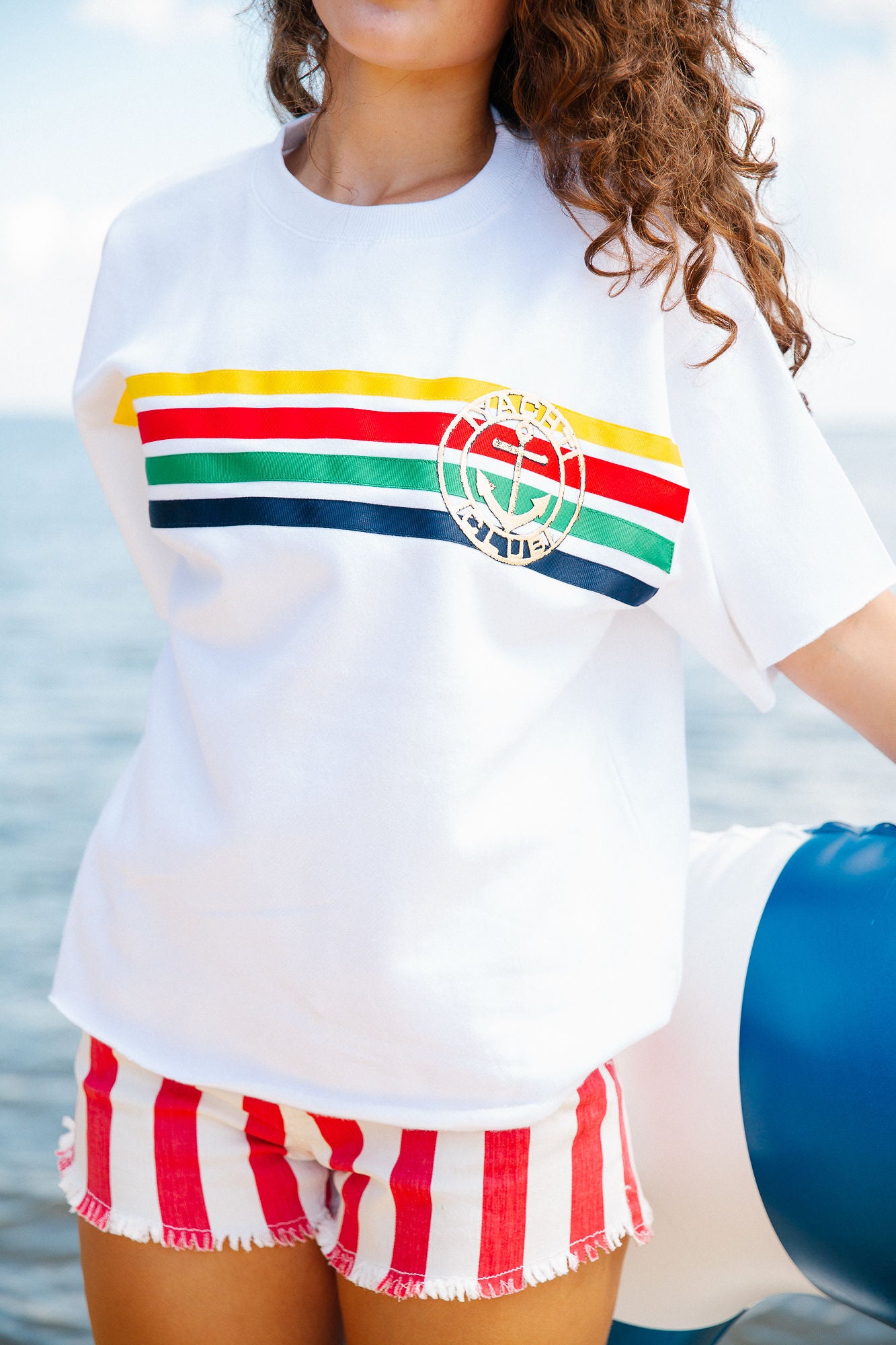 YACHT CLUB STRIPED SLEEVELESS PULLOVER PULLOVER Judith March