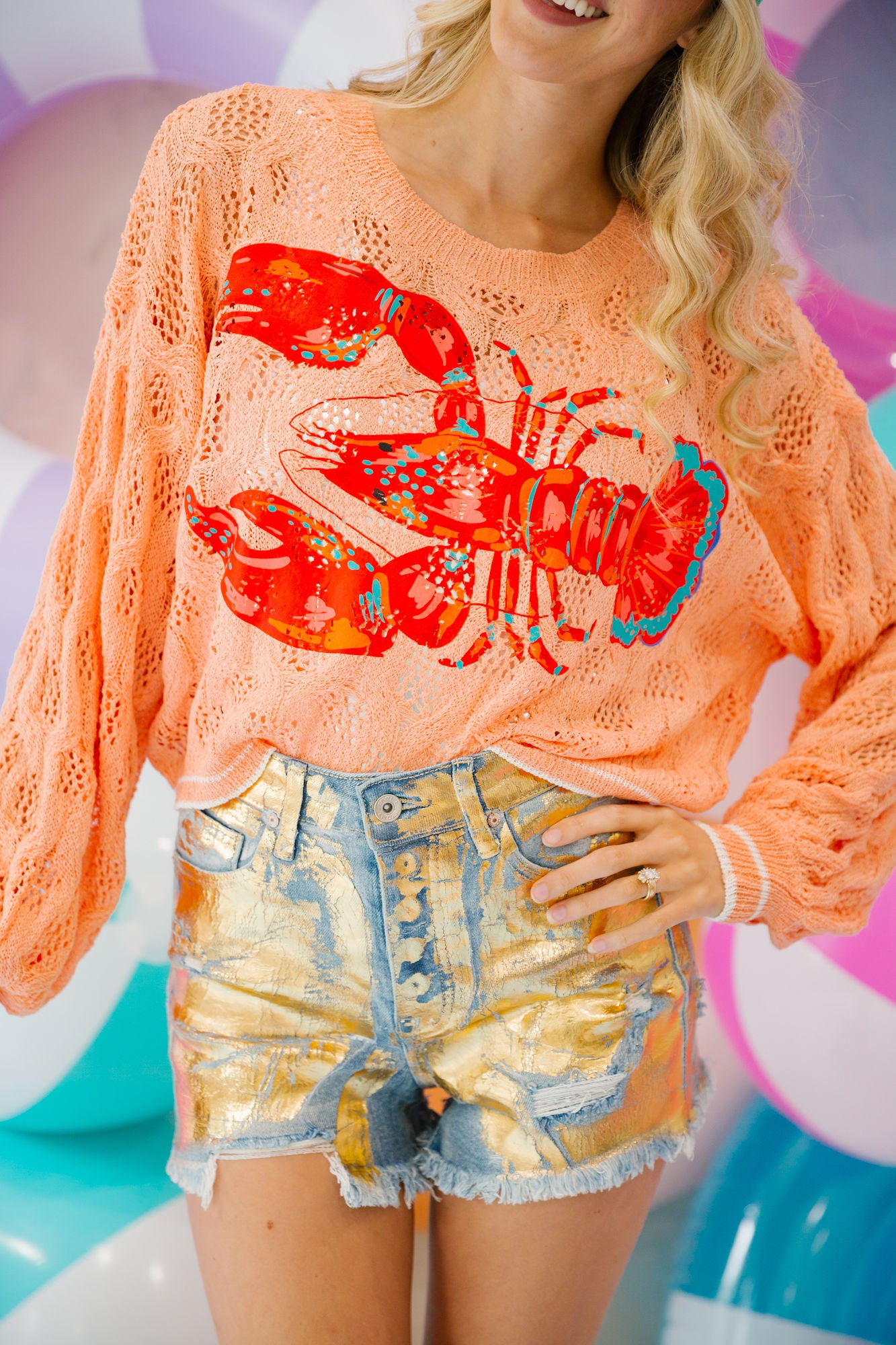 LOBSTER LOVE CROCHET SWEATER SWEATER Judith March