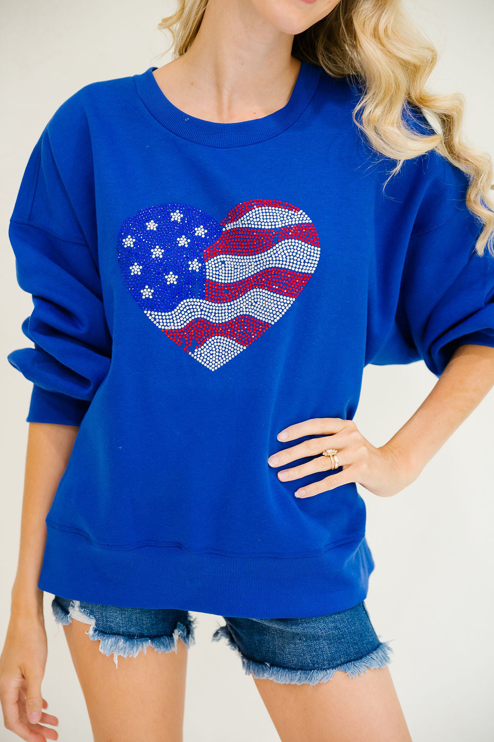 **USA HEART ROYAL PULLOVER - L/XL PULLOVER Judith March