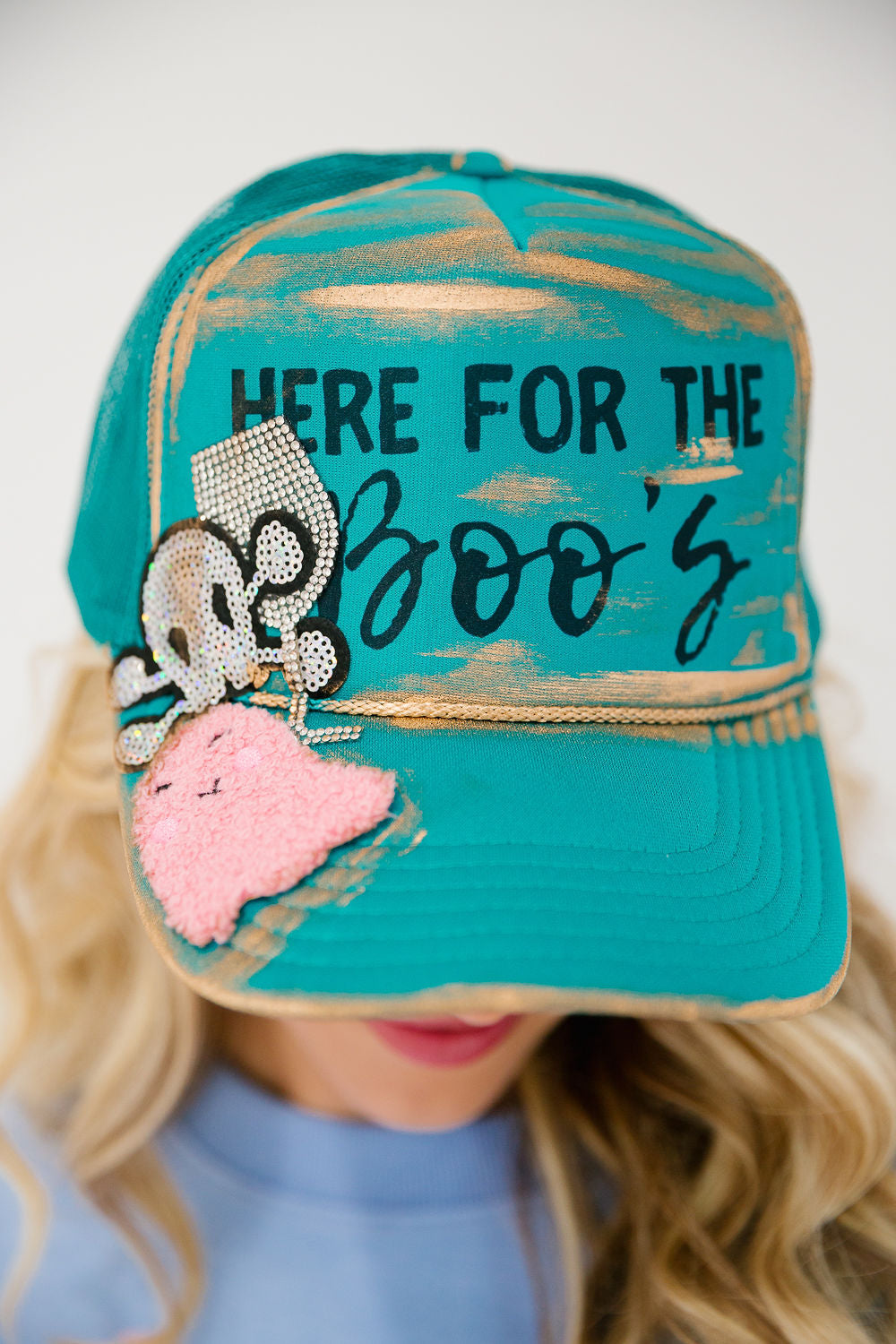 HERE FOR THE BOO'S TRUCKER HAT TRUCKER HAT Judith March