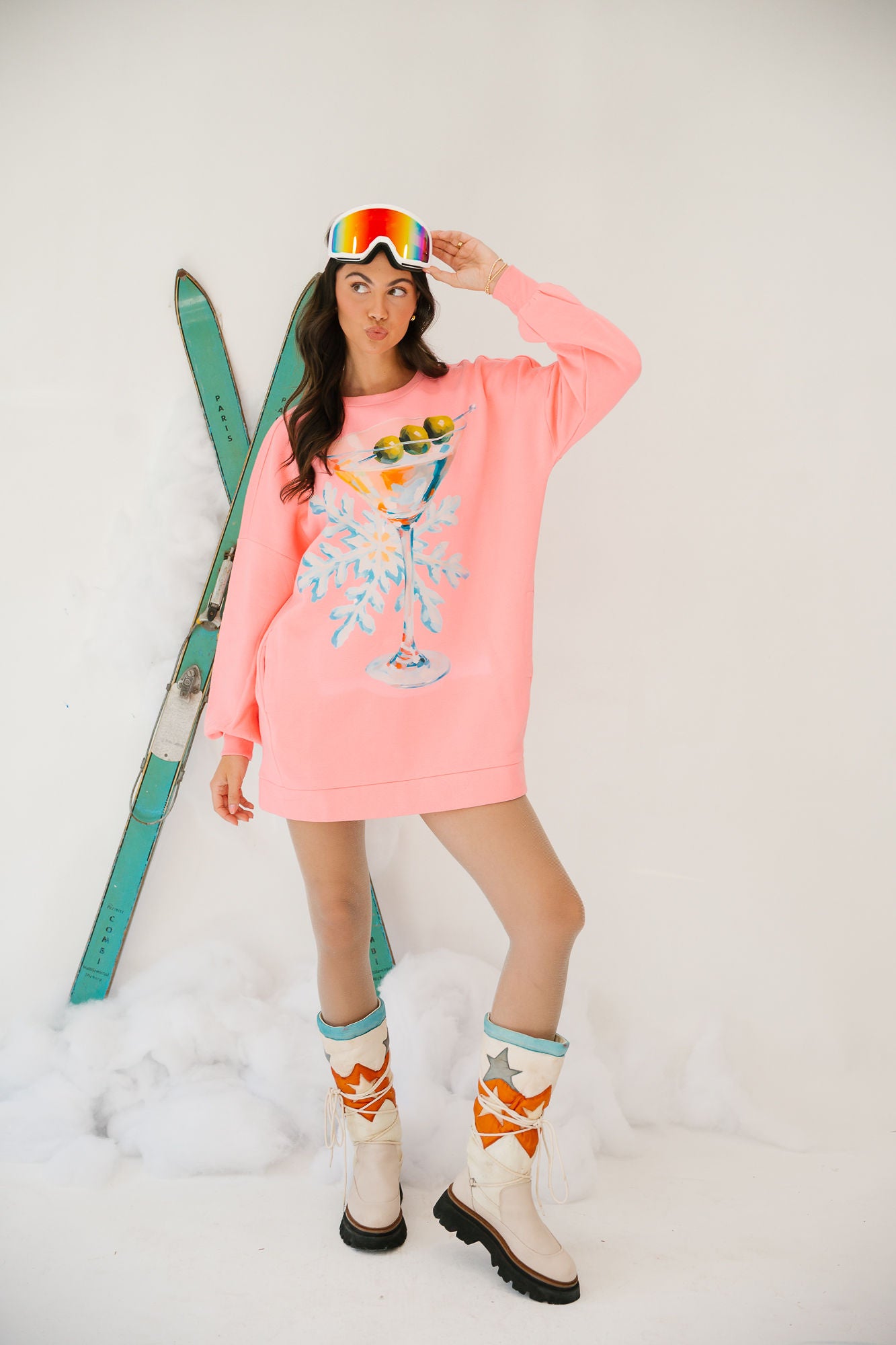 FROSTED MARTINI PINK PULLOVER DRESS DRESS Judith March