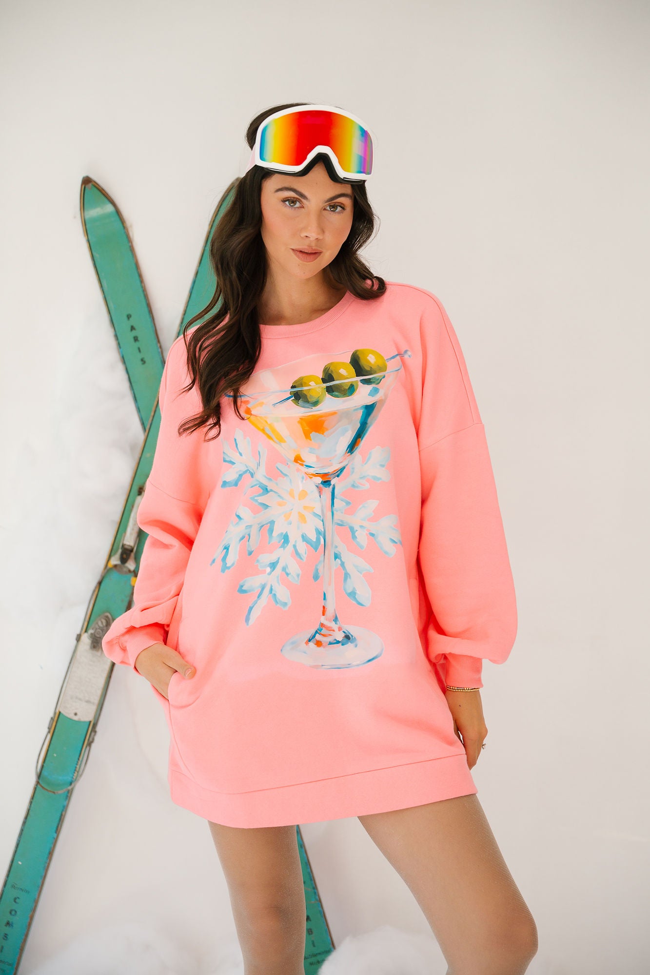 FROSTED MARTINI PINK PULLOVER DRESS DRESS Judith March