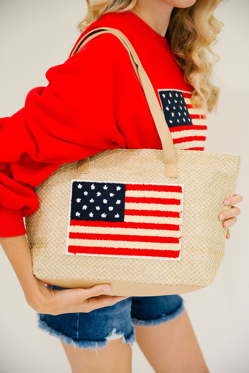 **TERRY FLAG WOVEN TOTE BAG TOTE BAG Judith March