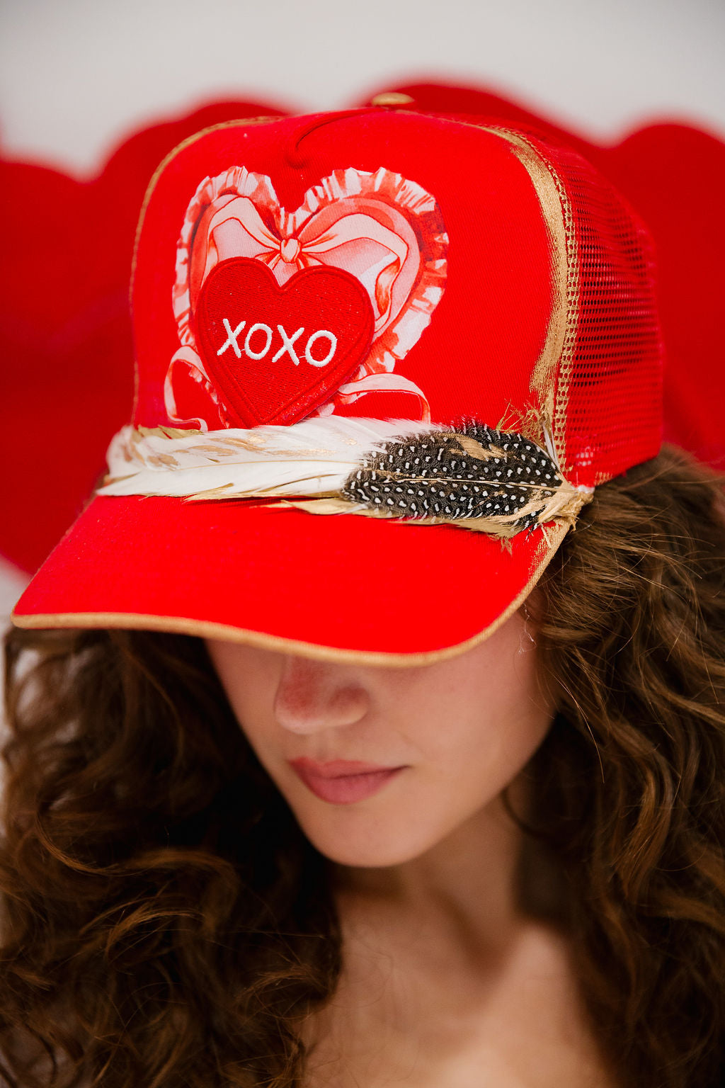 XOXO SWEETHEART RED TRUCKER HAT