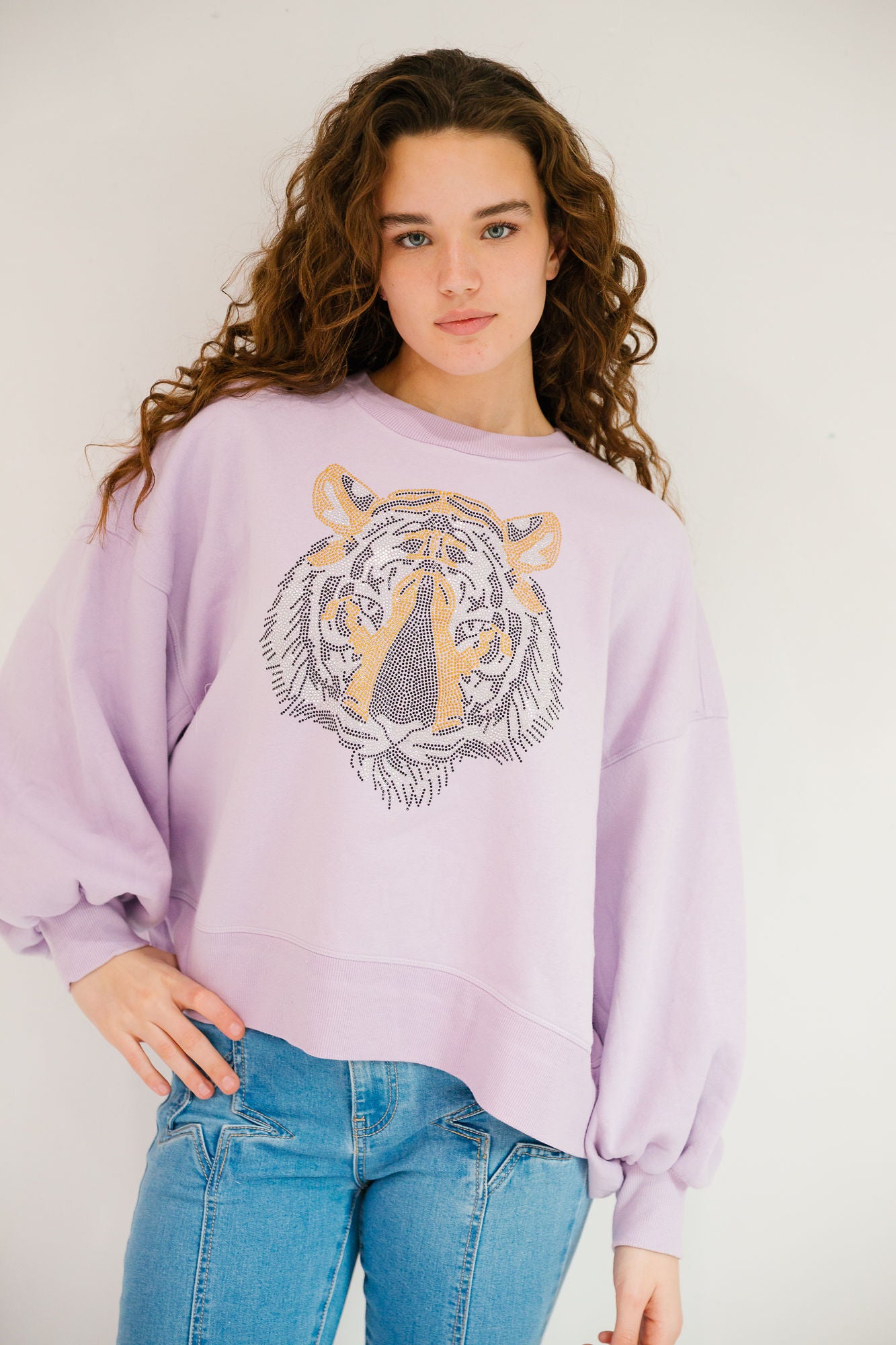*TIGER HEAD PURPLE PULLOVER - XLARGE PULLOVER Judith March