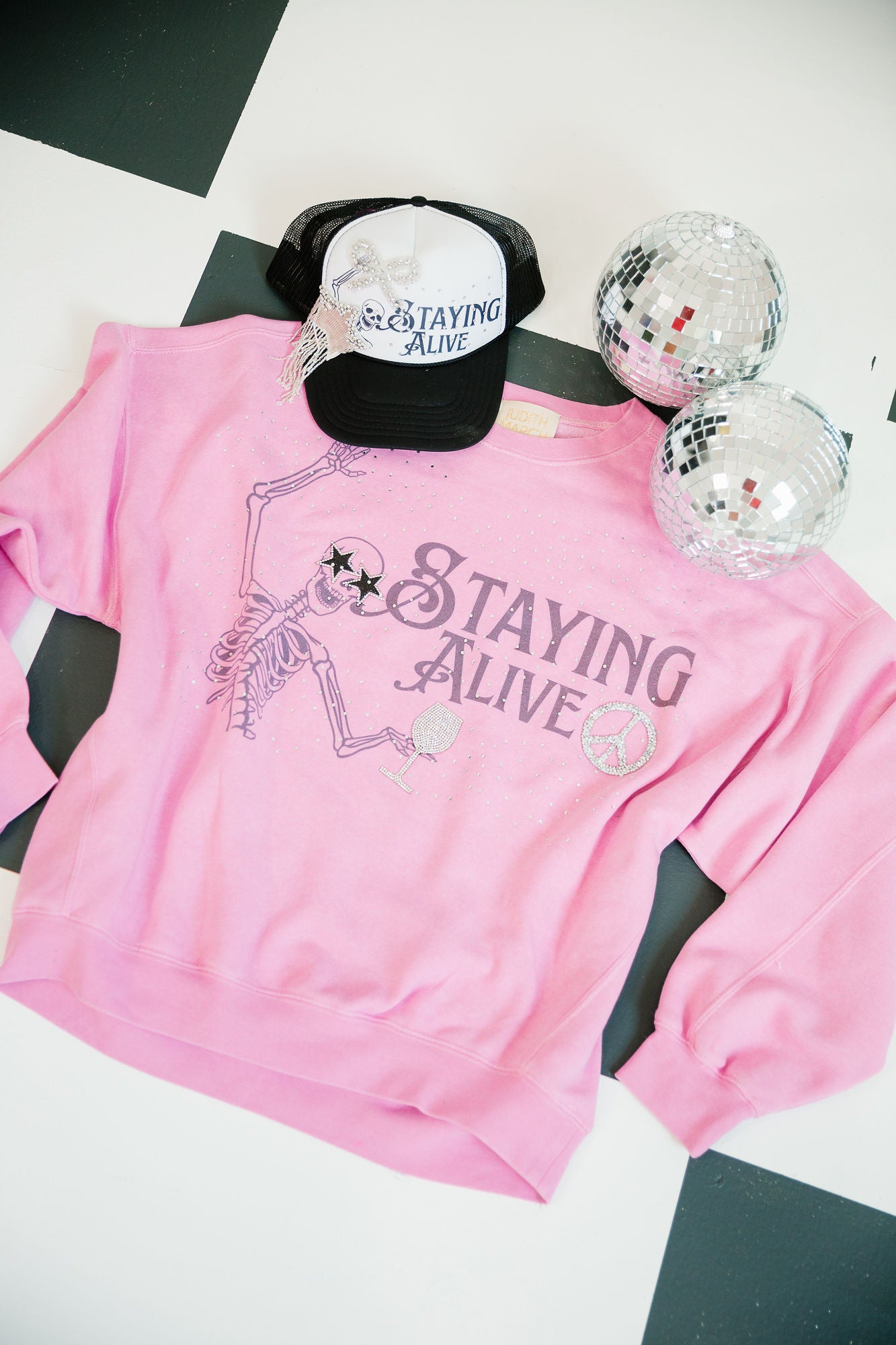 STAYING ALIVE PINK PULLOVER PULLOVER Judith March