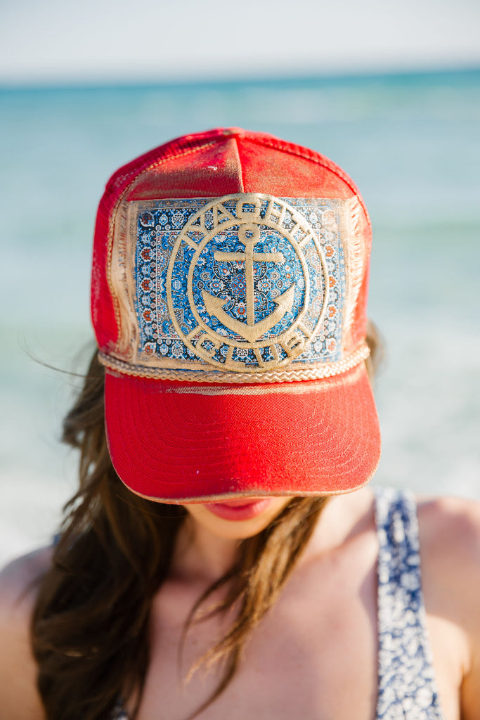 YACHT CLUB RED STRUCTURED HAT HAT Judith March