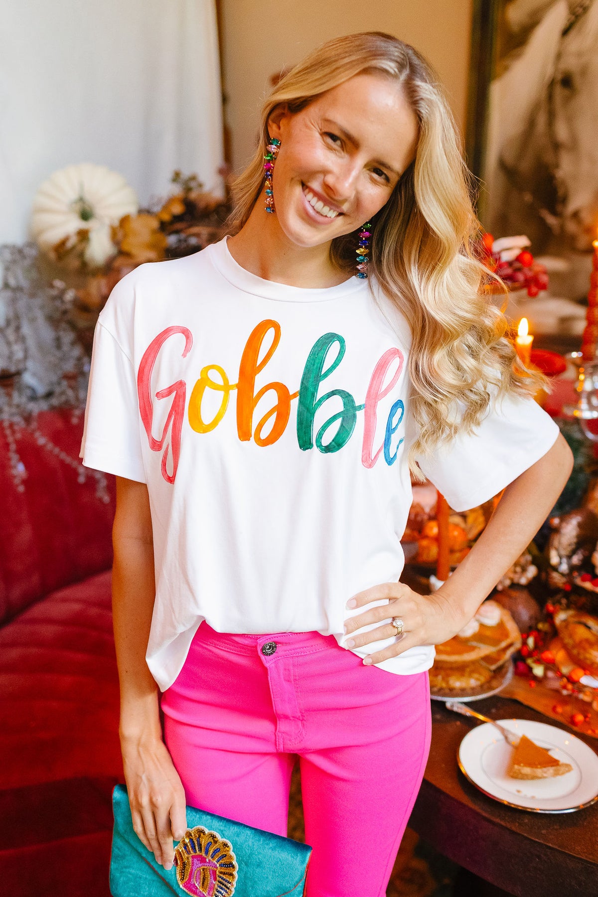 THE GOBBLE GLAM TEE/TANK TEE Judith March SMALL TEE