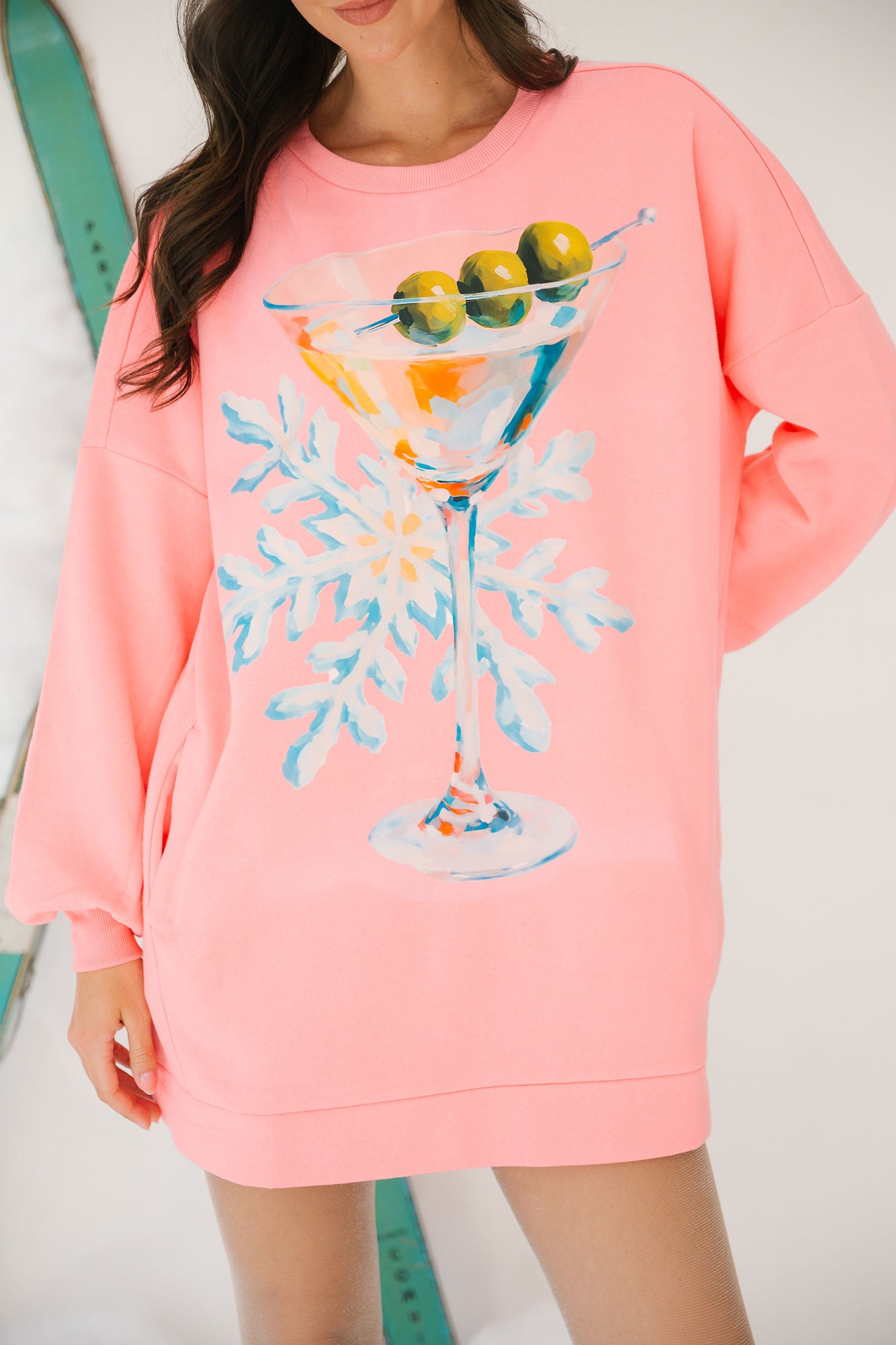 FROSTED MARTINI PINK PULLOVER DRESS DRESS Judith March