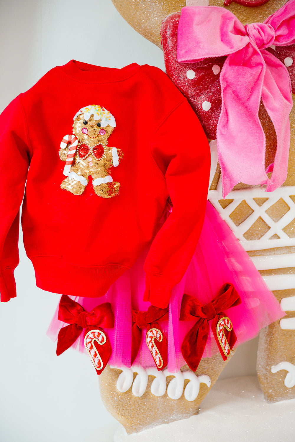 MINI KIDS GINGERBREAD DREAMS RED PULLOVER PULLOVER Judith March