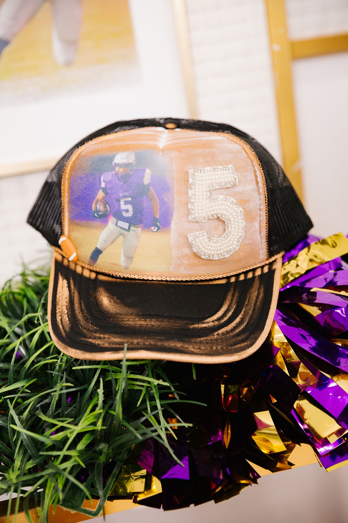 CUSTOM SPORTS PATCH/PIN PHOTO TRUCKER HAT HAT Judith March