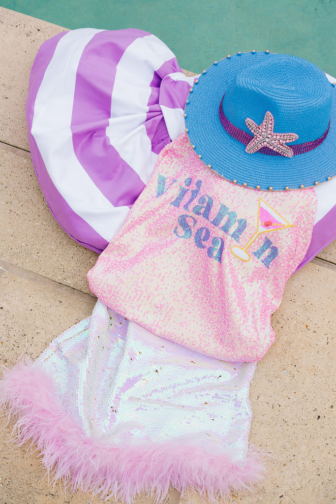 VITAMIN SEA PINK SEQUIN TANK TANK Judith March   