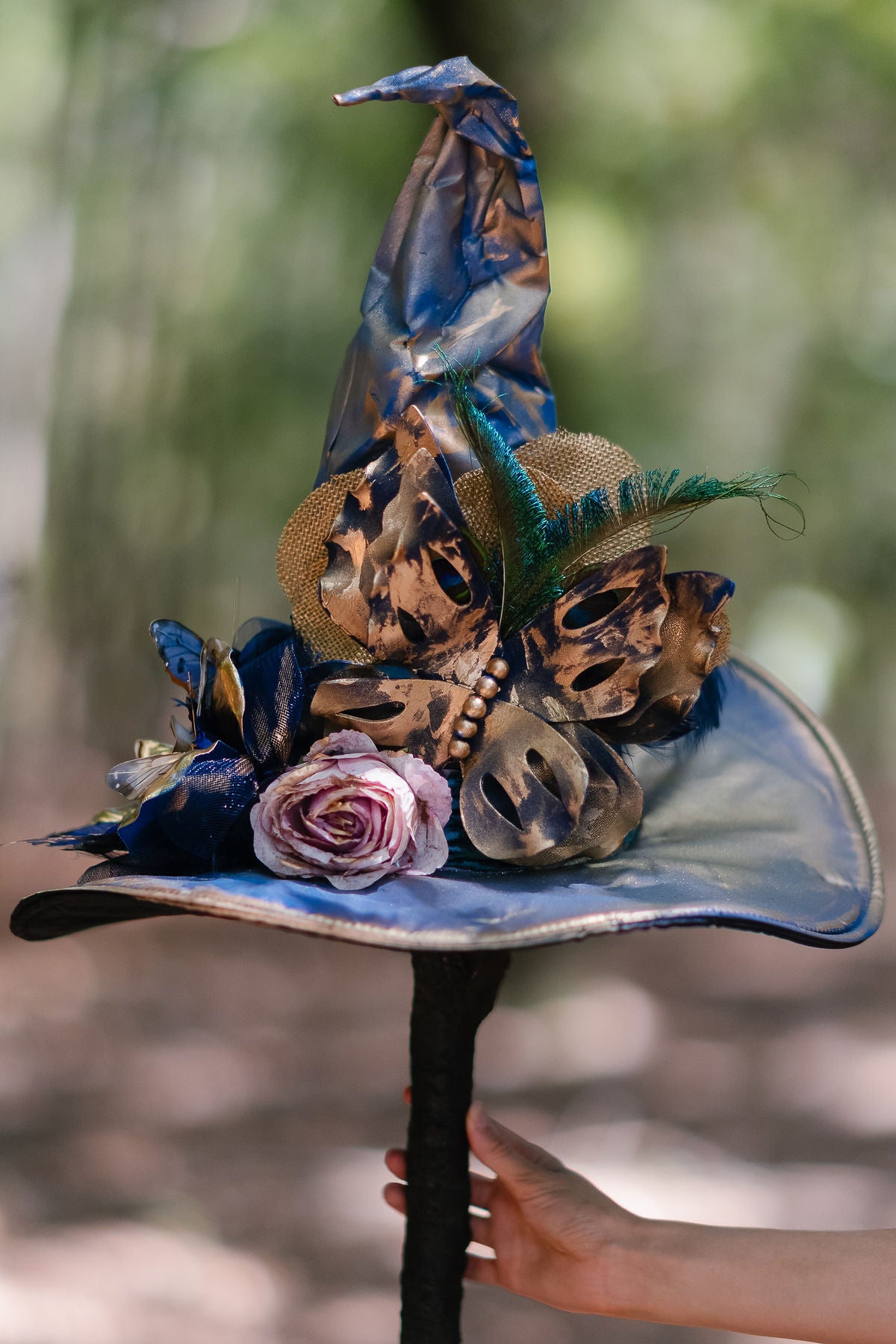 MIDNIGHT BUTTERFLY WITCH HAT (ONE OF A KIND)