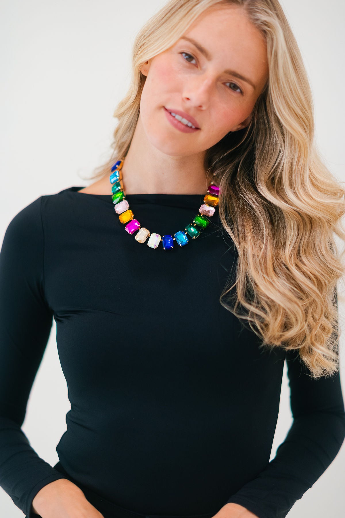 THE CONFETTI CRYSTAL STATEMENT NECKLACE NECKLACE Judith March