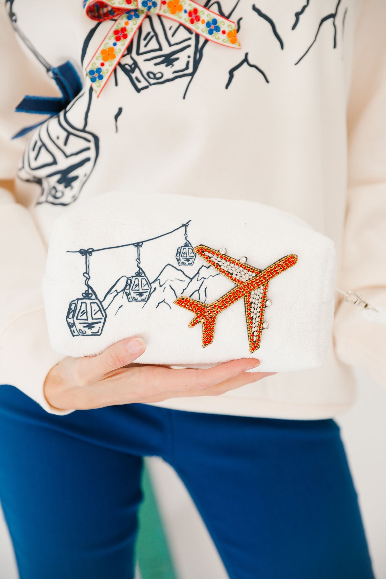 TAKE ME TO THE MOUNTAINS FUZZY BAG Cosmetic & Toiletry Bags Judith March