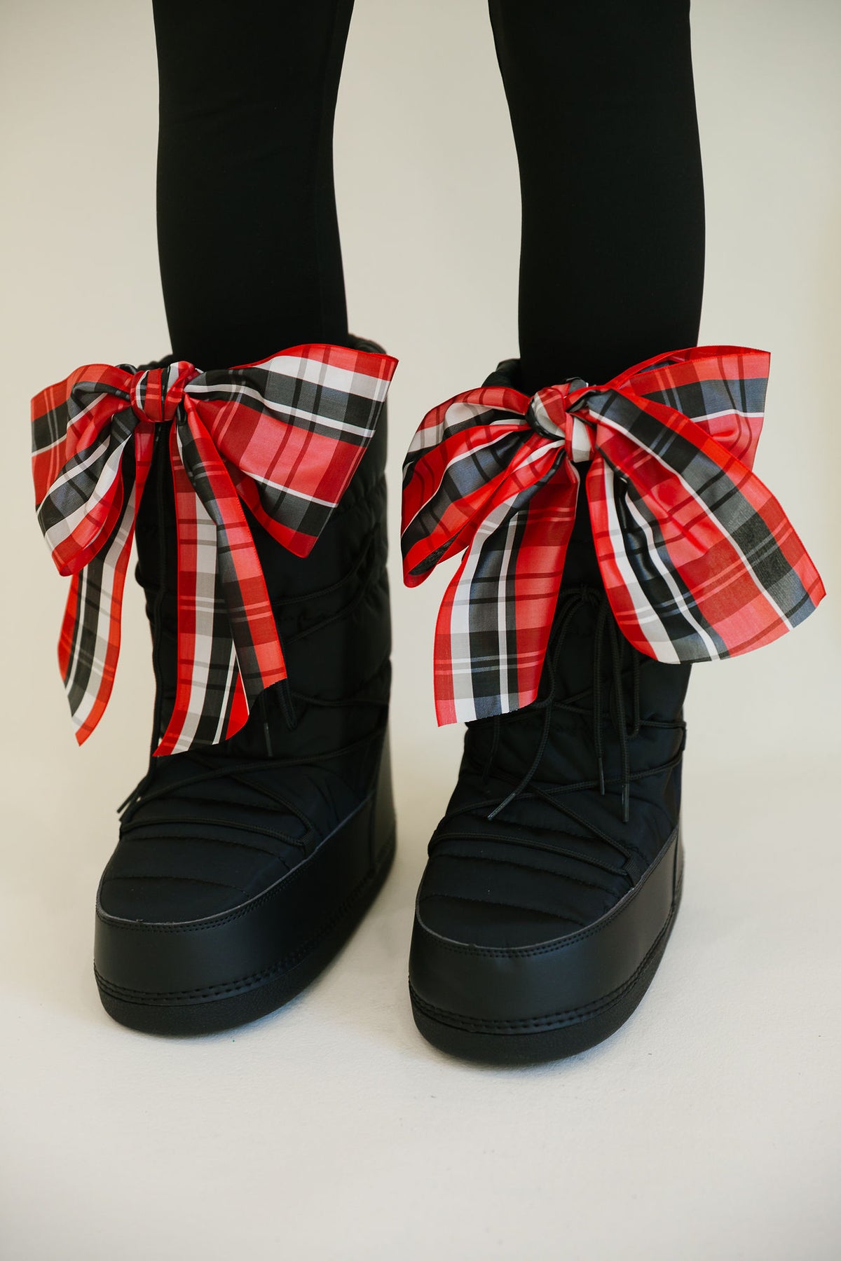 CHRISTMAS PLAID BOW SNOW BOOTS SNOW BOOTS Judith March