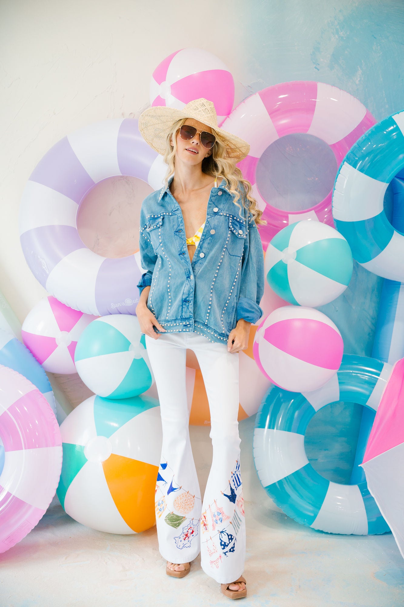 BIKINI LINE WHITE FLARES FLARES Judith March
