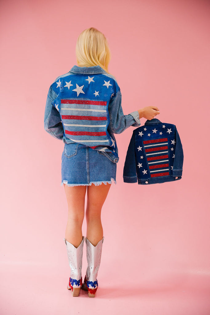 PROUD TO BE USA DENIM JACKET JACKET Judith March   