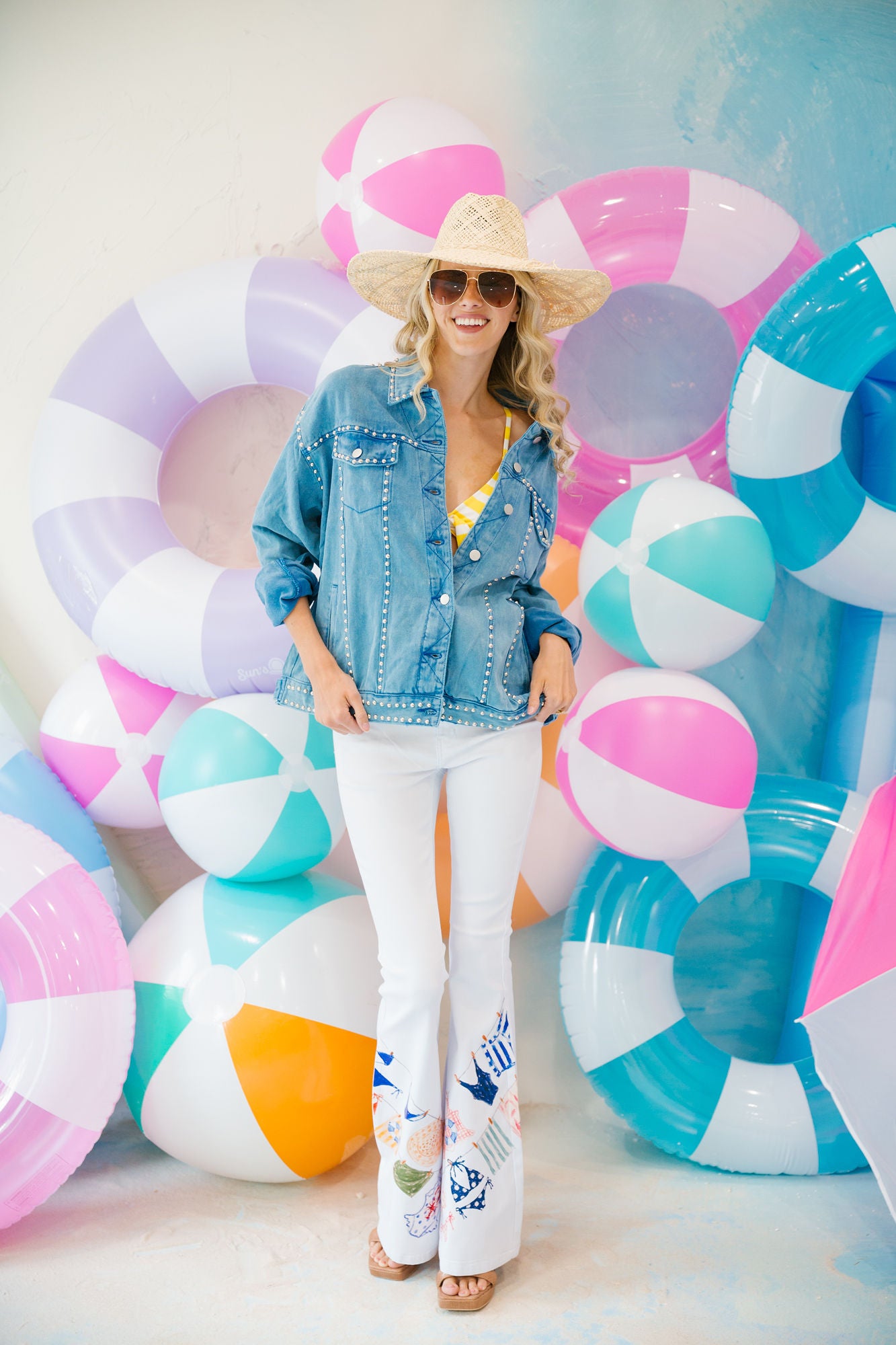 BIKINI LINE WHITE FLARES FLARES Judith March