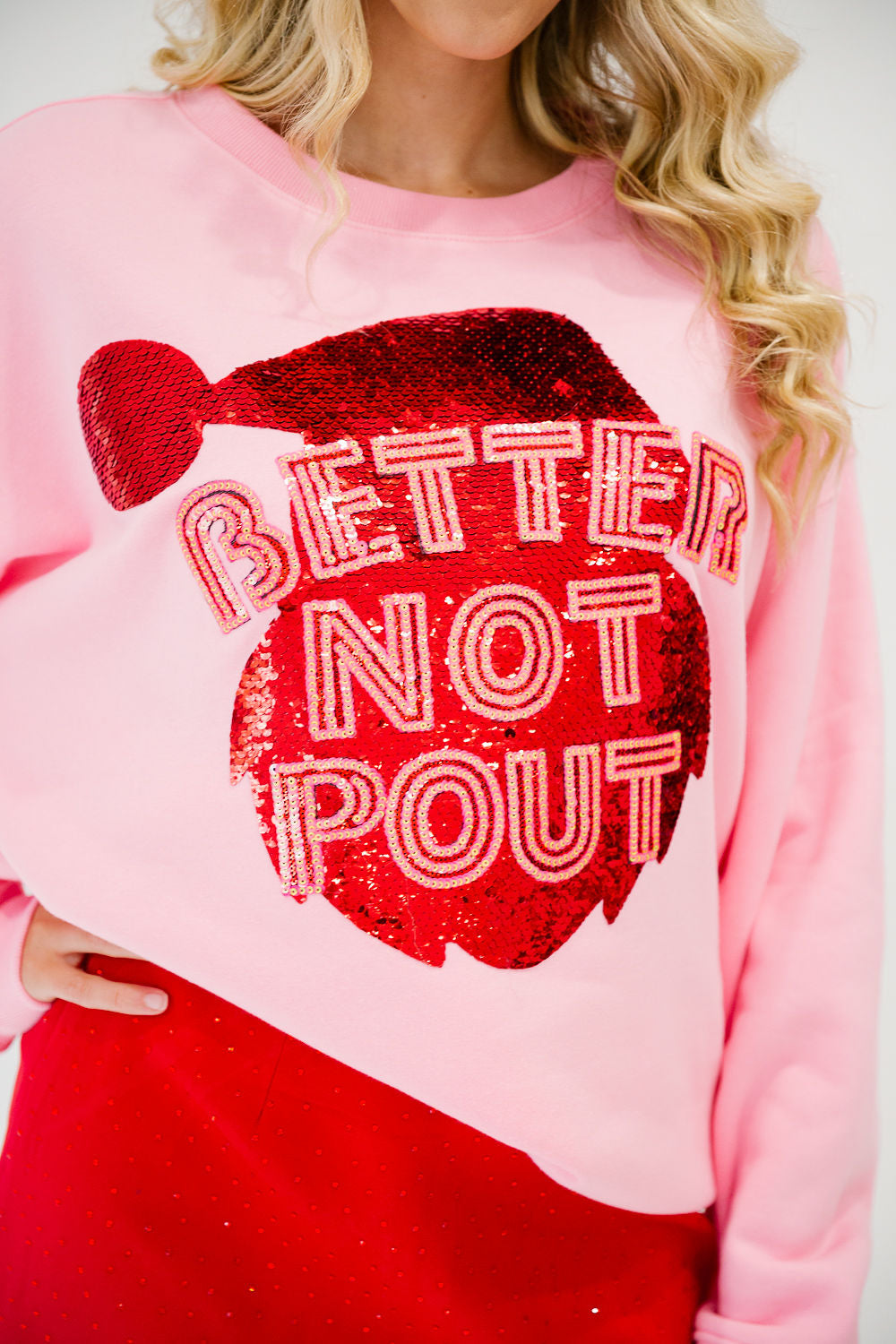BETTER NOT POUT PINK PULLOVER PULLOVER Judith March
