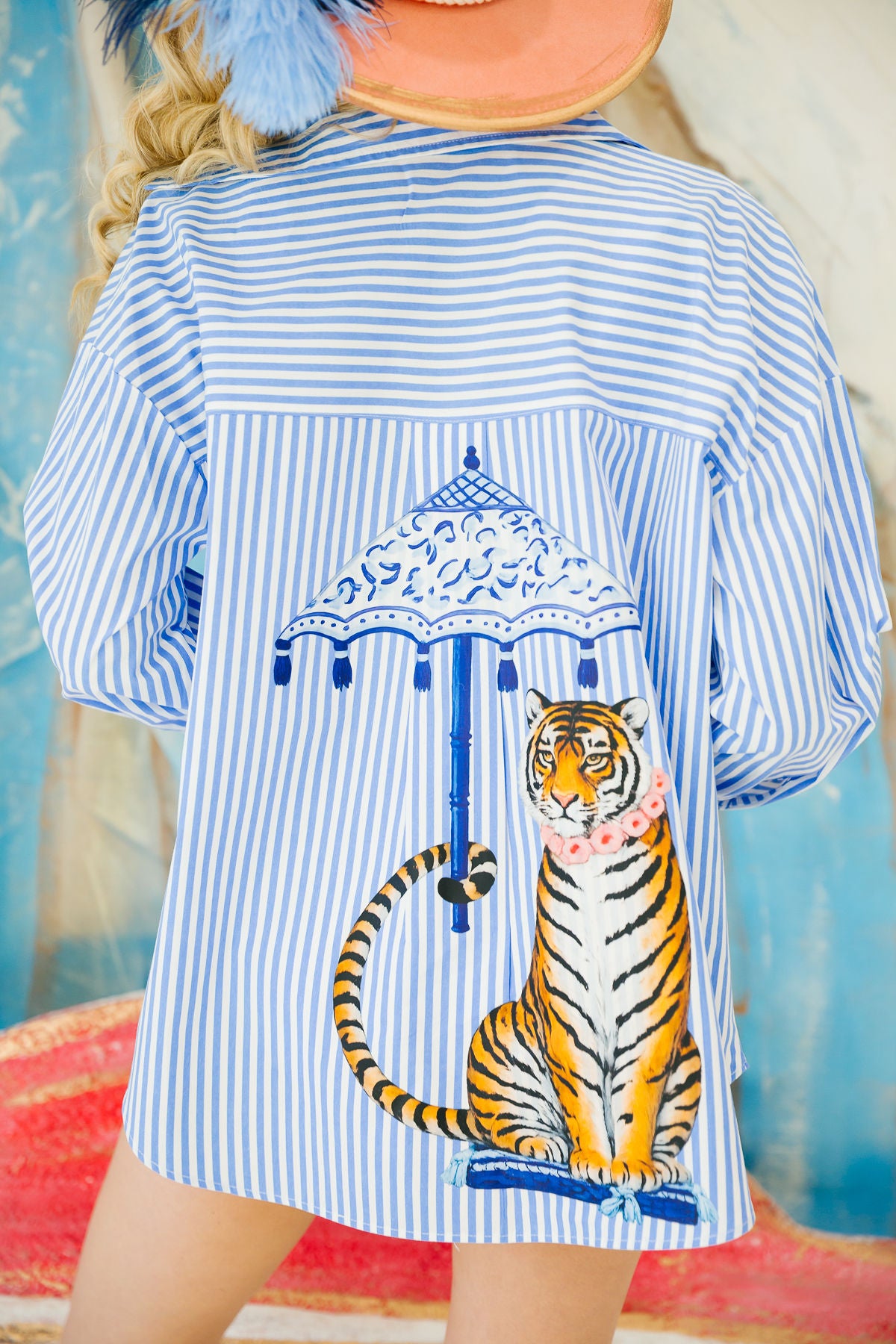 COASTAL TIGER STRIPED BUTTON DOWN Button Down Judith March