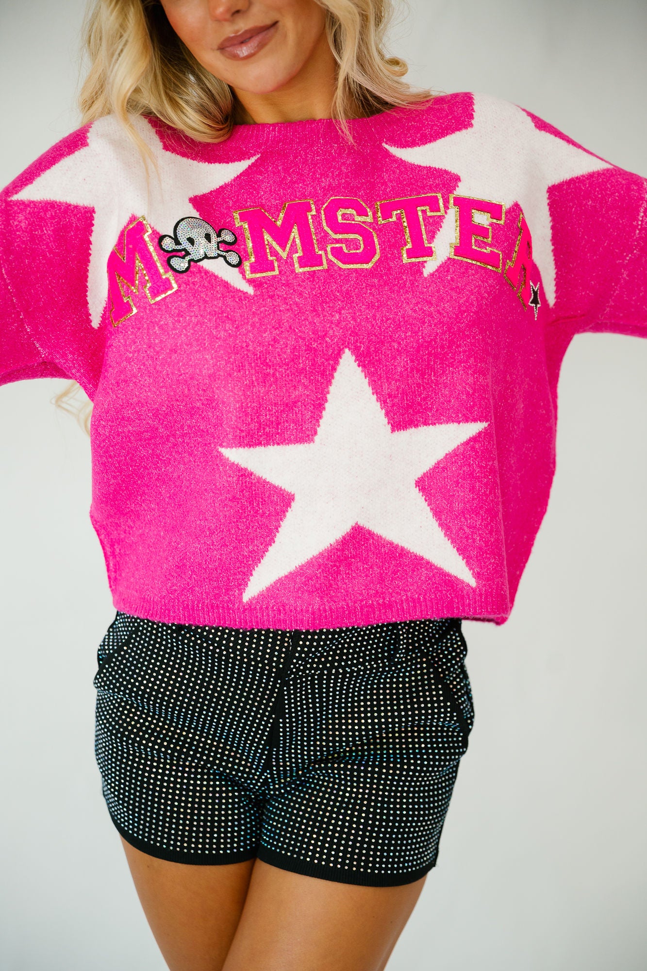 MOMSTER PINK STAR SWEATER SWEATER Judith March