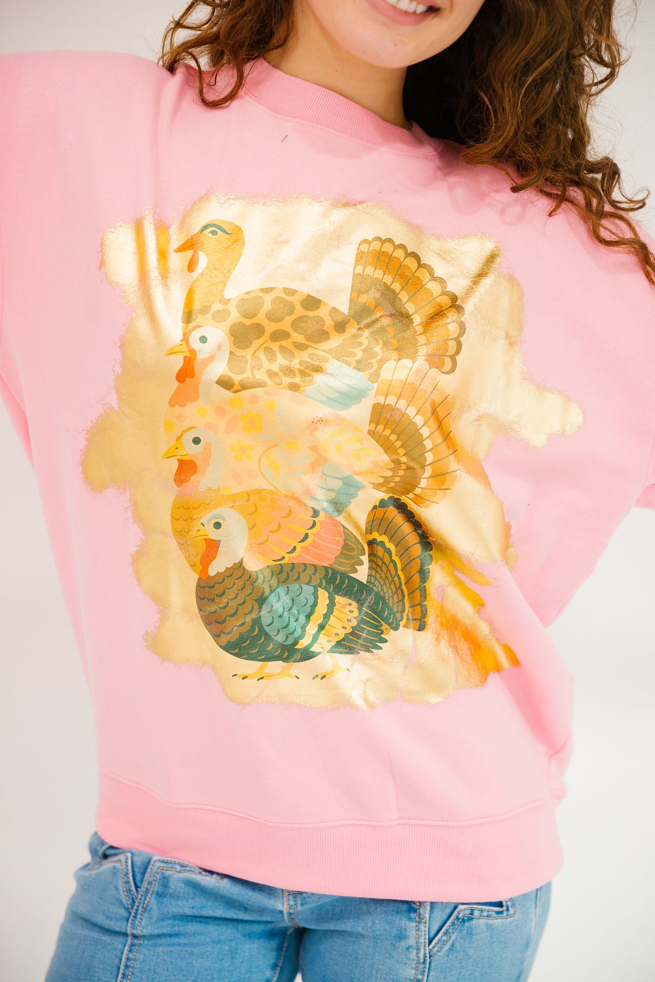 *TURKEY GLAM PINK PULLOVER - MULTIPLE SIZES PULLOVER Judith March