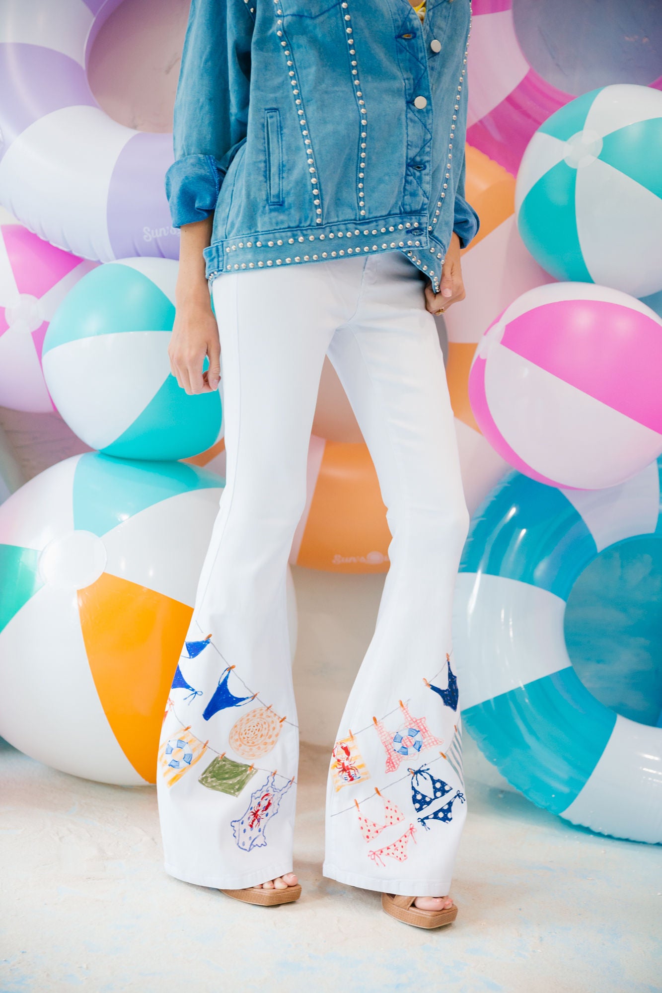 BIKINI LINE WHITE FLARES FLARES Judith March