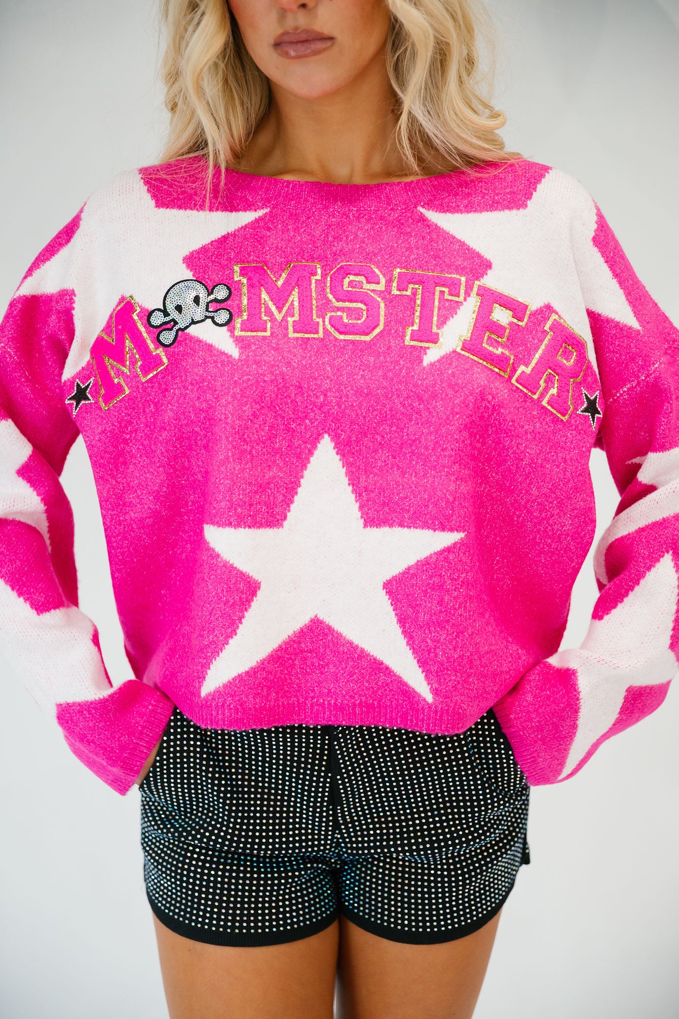 MOMSTER PINK STAR SWEATER SWEATER Judith March