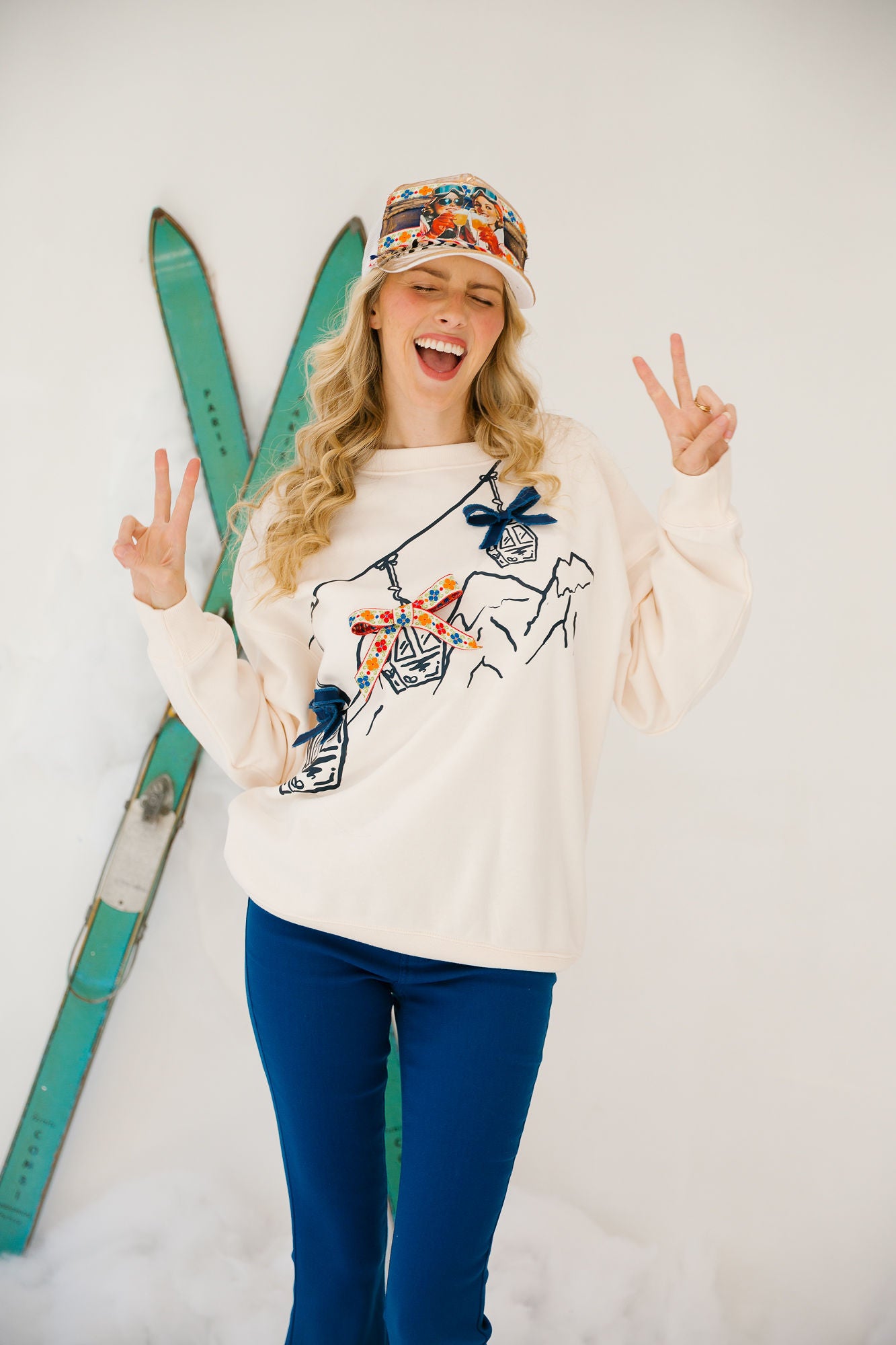 TAKE ME TO THE MOUNTAINS CREAM PULLOVER PULLOVER Judith March