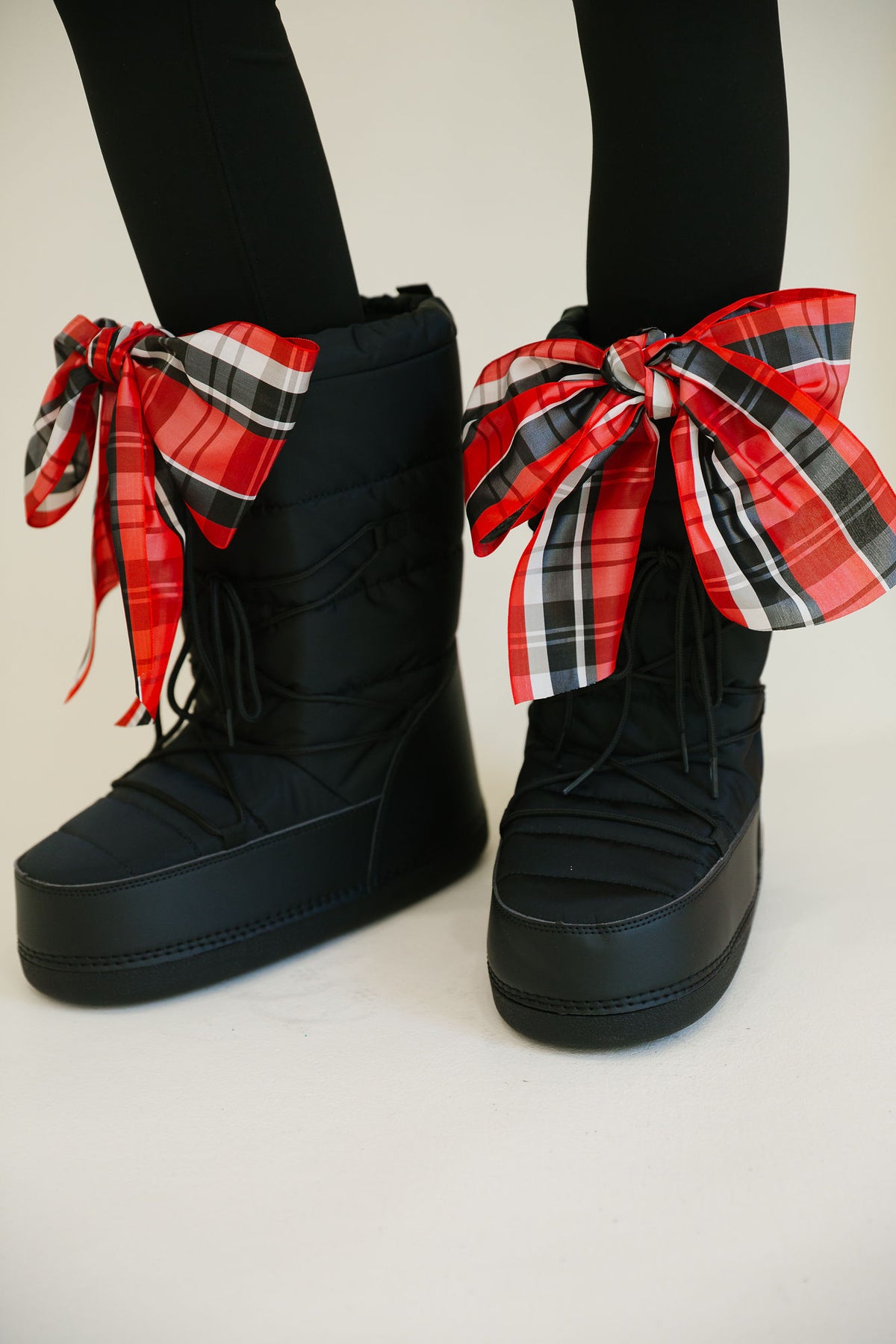 CHRISTMAS PLAID BOW SNOW BOOTS SNOW BOOTS Judith March