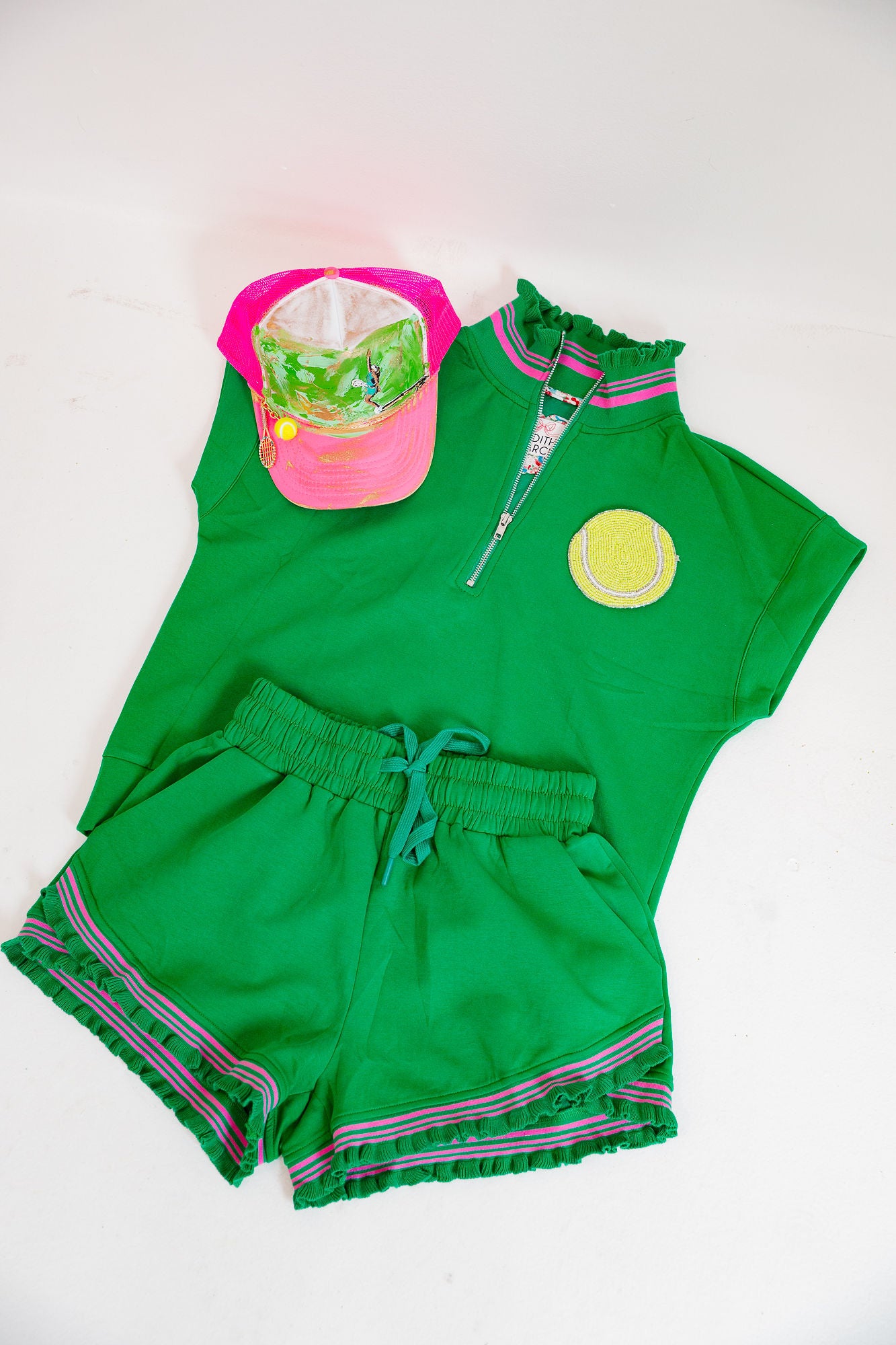 TENNIS RUFFLE GREEN ATHLETIC SET SET Judith March