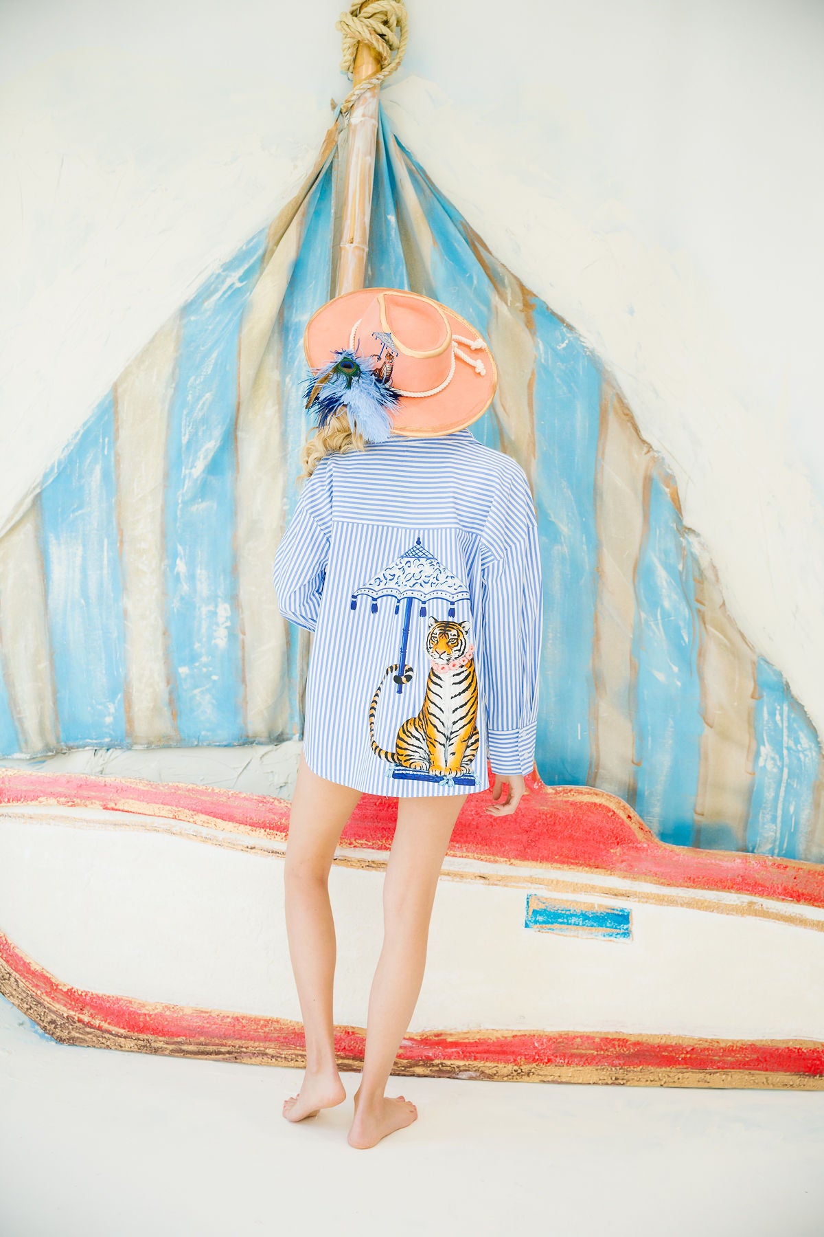 COASTAL TIGER STRIPED BUTTON DOWN Button Down Judith March