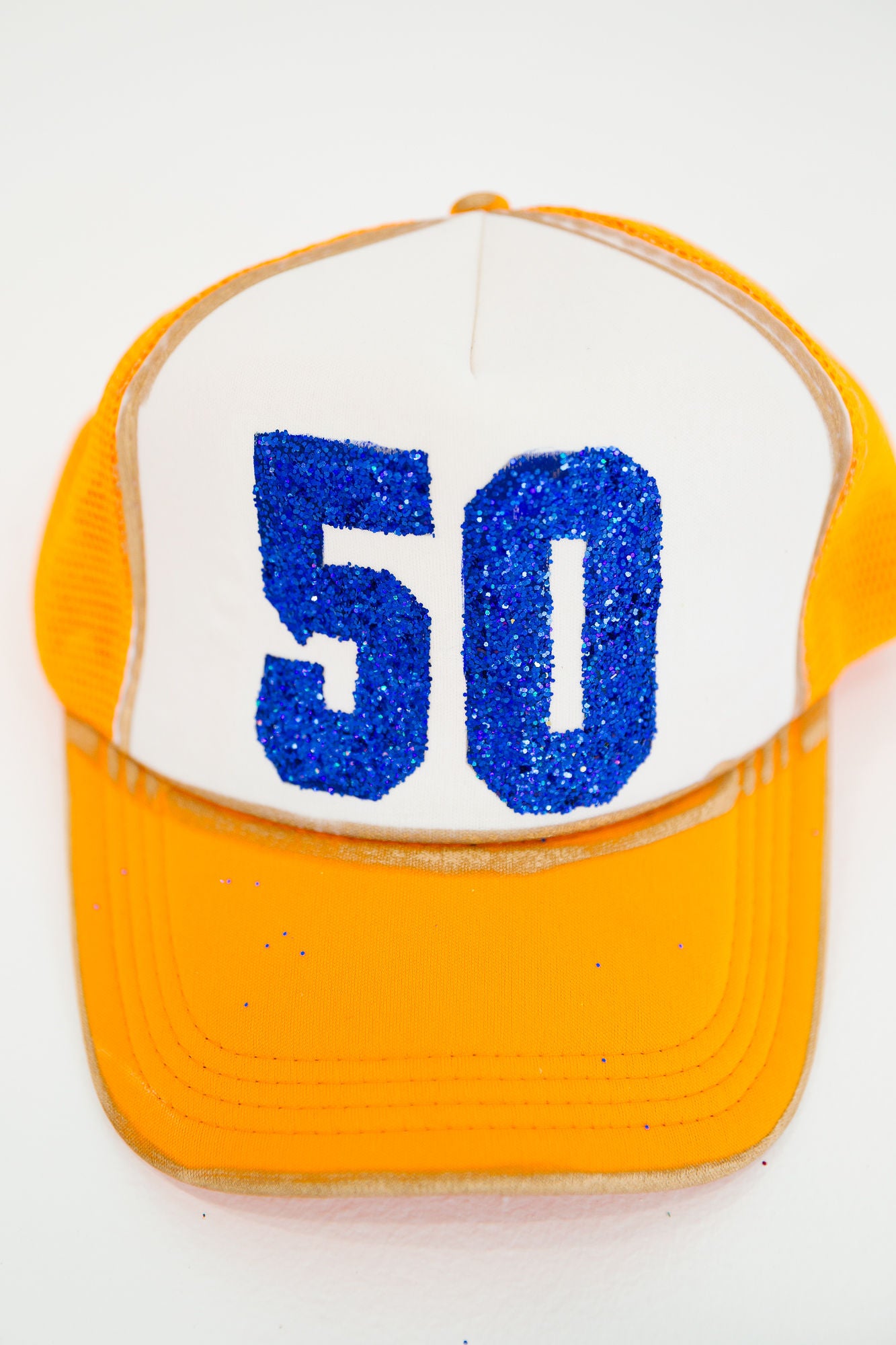 CUSTOM GLITTER NUMBER TRUCKER HATS HAT Judith March